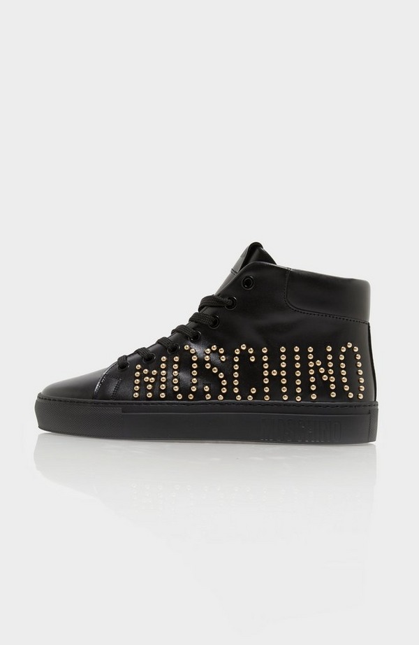 Studded Logo High Top Trainer