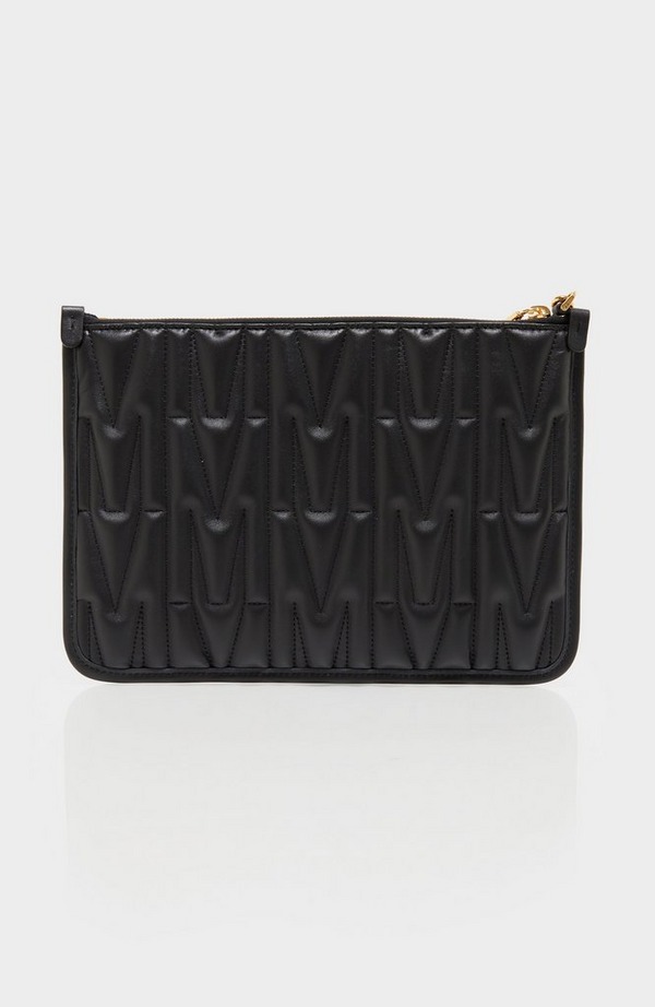 M Quilted Wristlet Clutch Bag