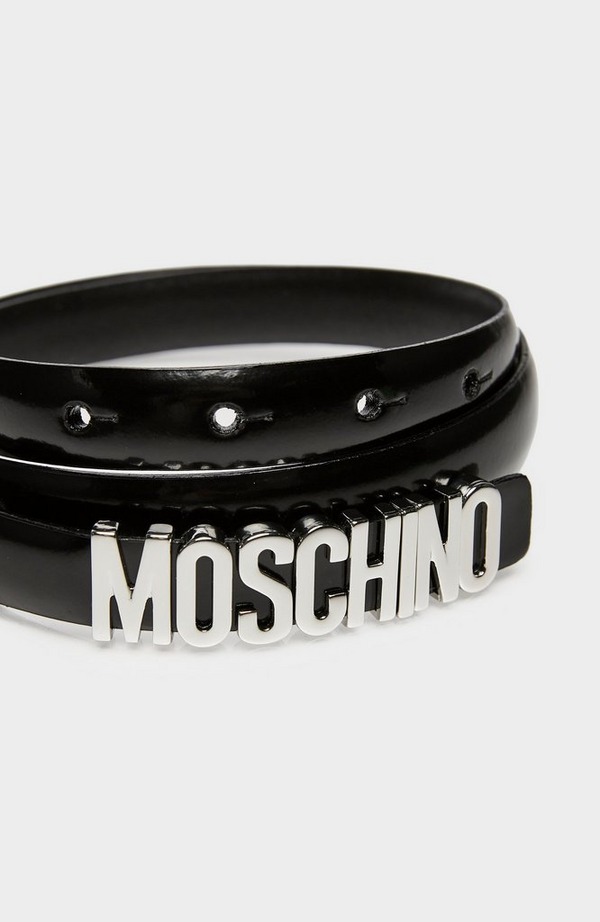 Thin Leather Logo Belt