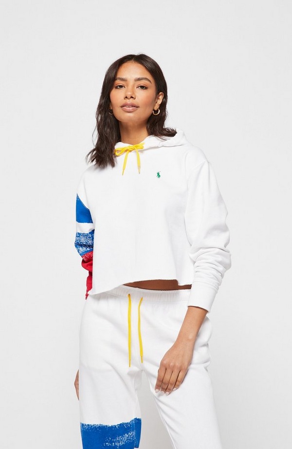 Cropped Multicolour Arm Hoodie