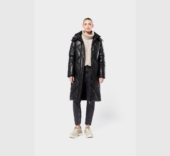 Vico Long Quilted Hooded Jacket