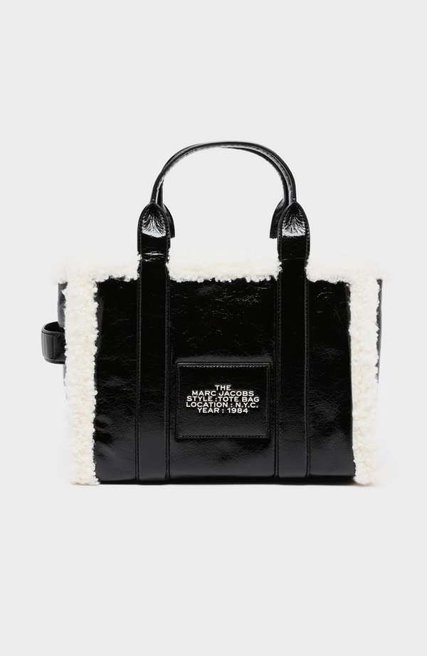 Small Crinkle Shearling Tote