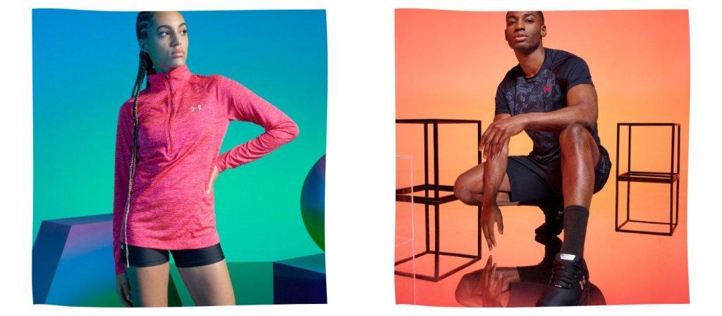 Frau und Mann mit Sportbekleidung von Under Armour