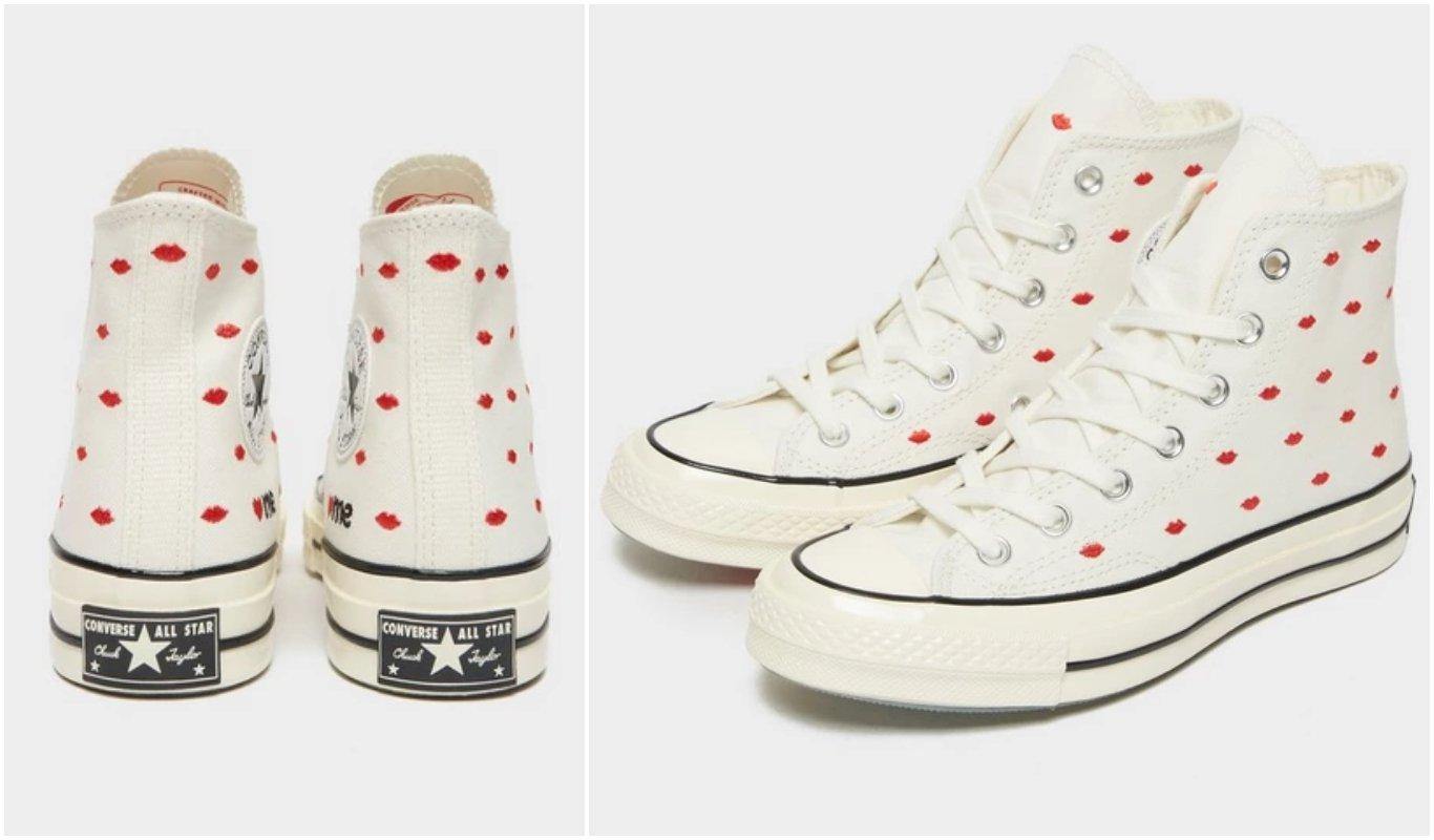 matcha skorna med ett par vita converse 1970 hi valentine’s day skor