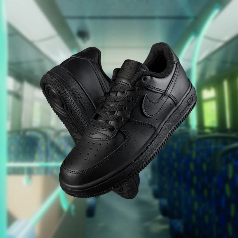 Nike black best sale leather school shoes