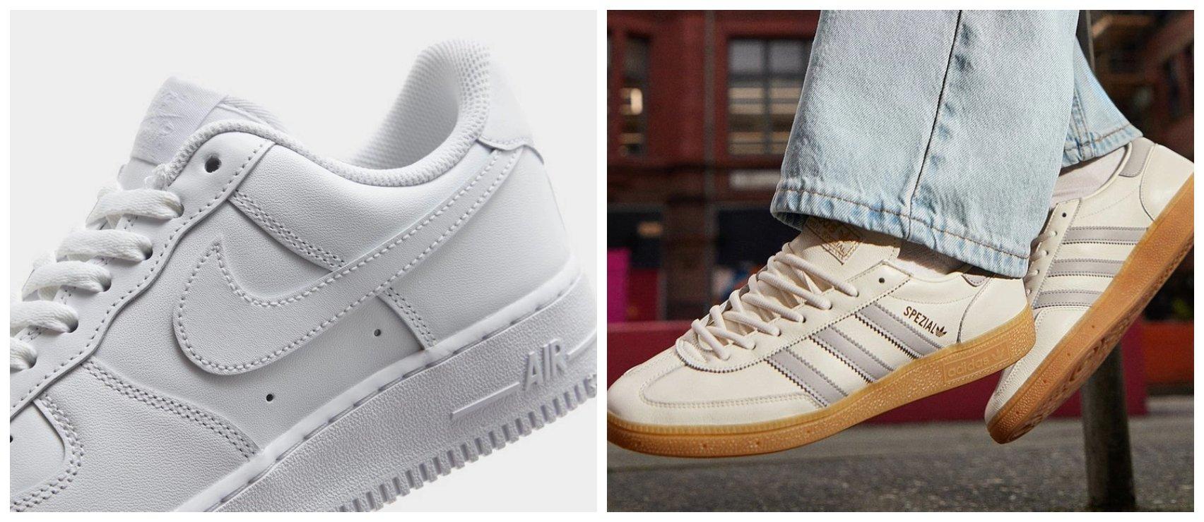 Nike Air Force 1 triple white, adidas Originals Handball Spezial Beige 