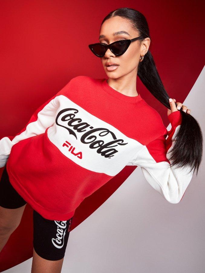 camisola coca-cola x fila mulher