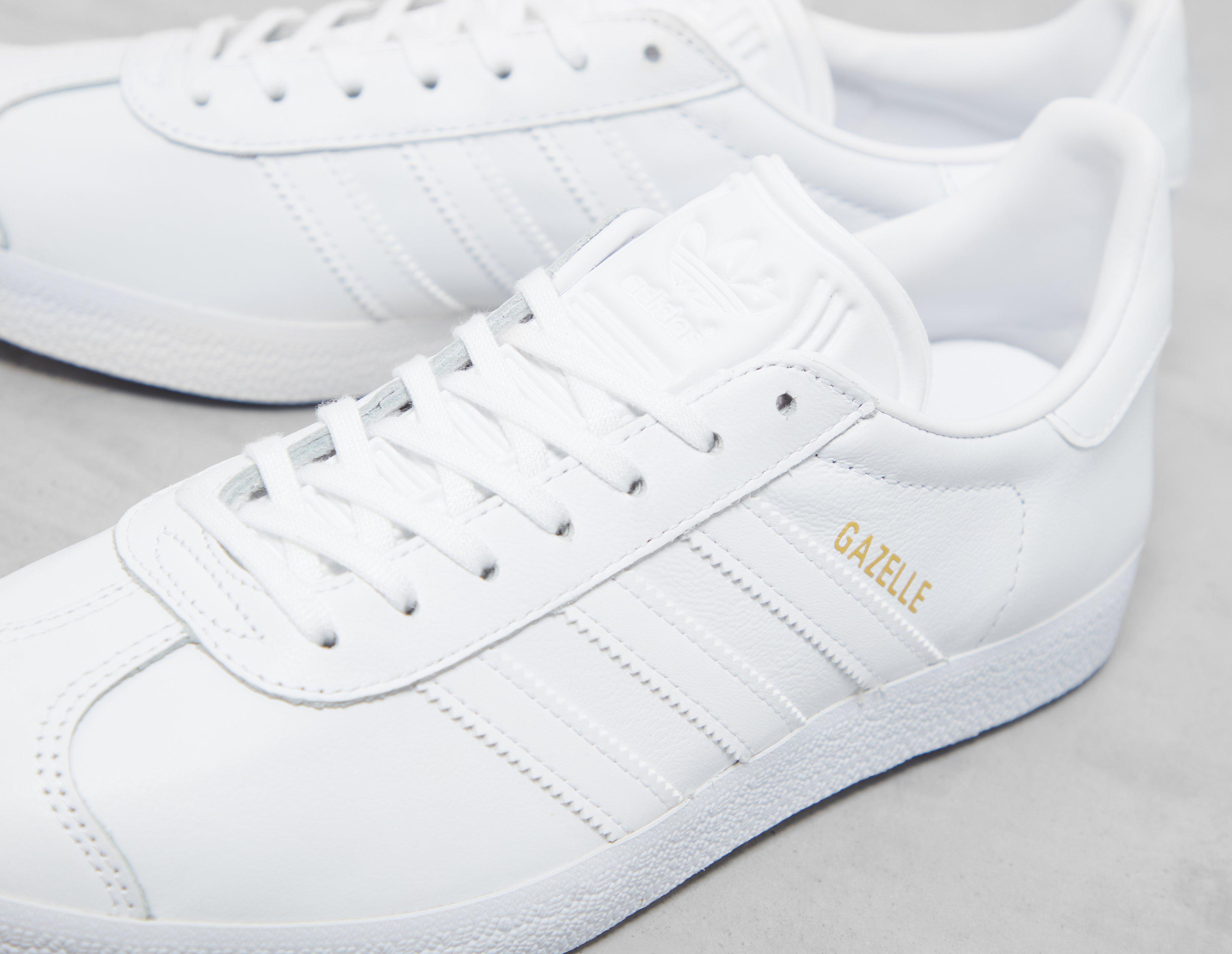 Adidas gazelle hotsell all white leather