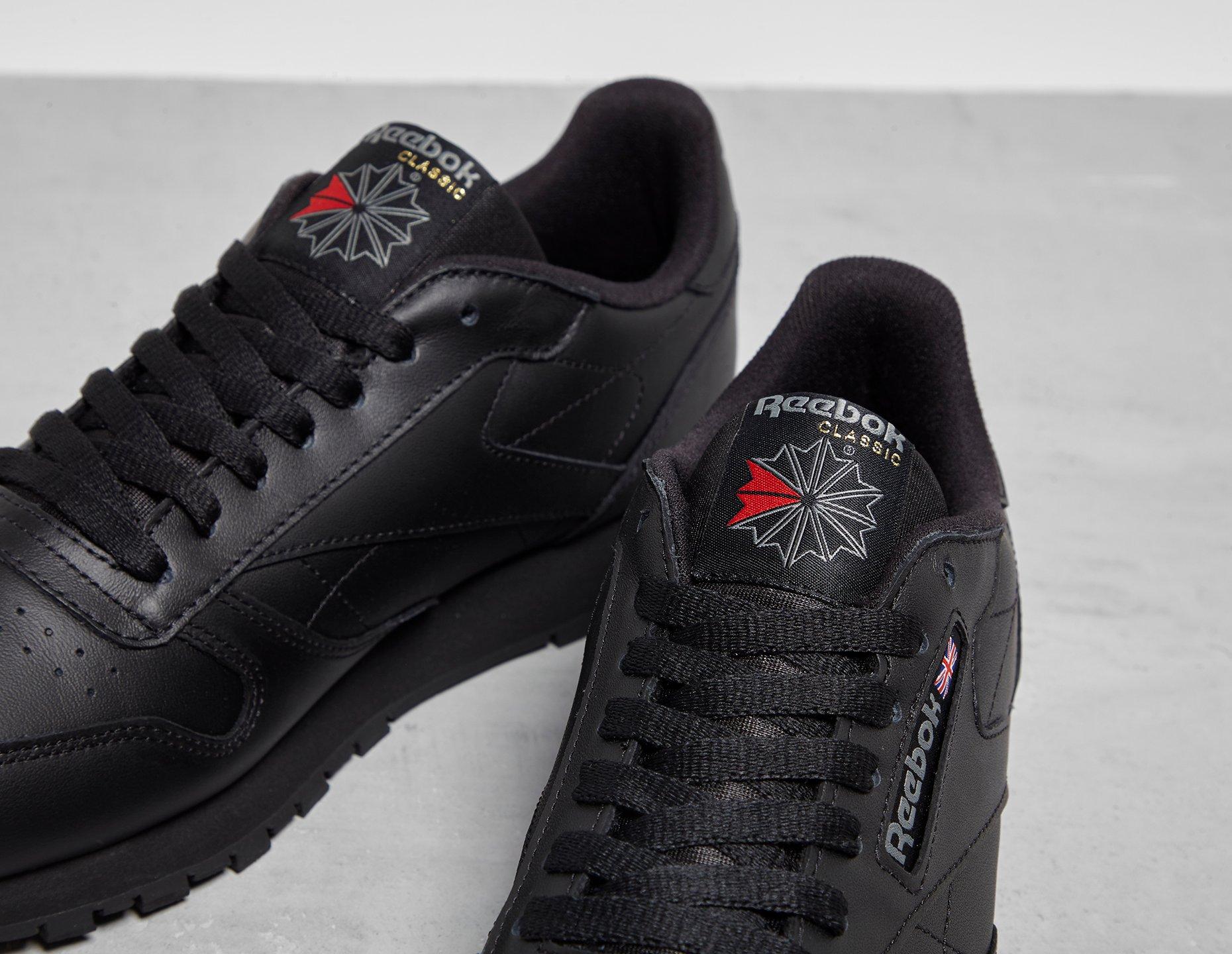 all black reebok classic leather