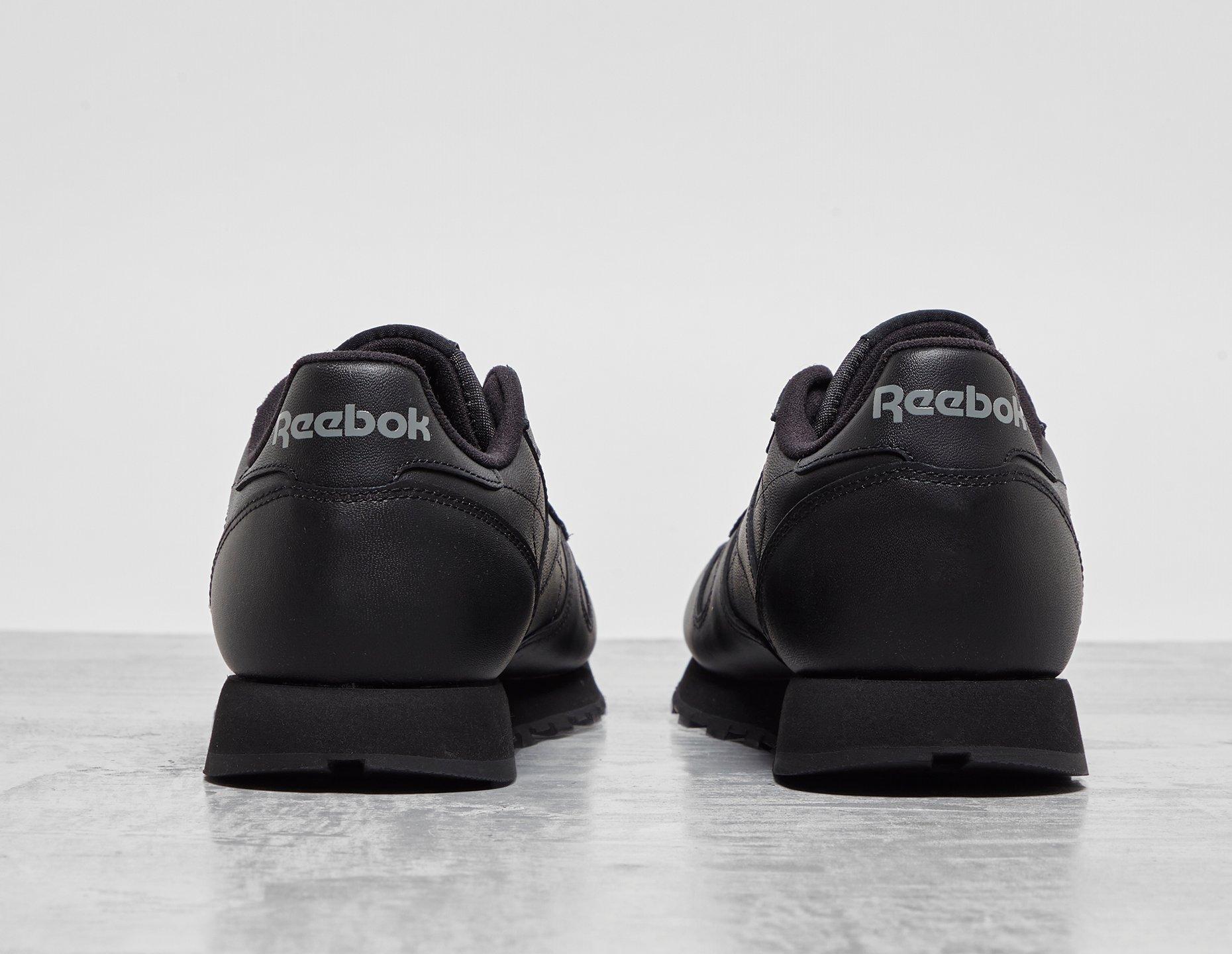 all black reebok classic leather