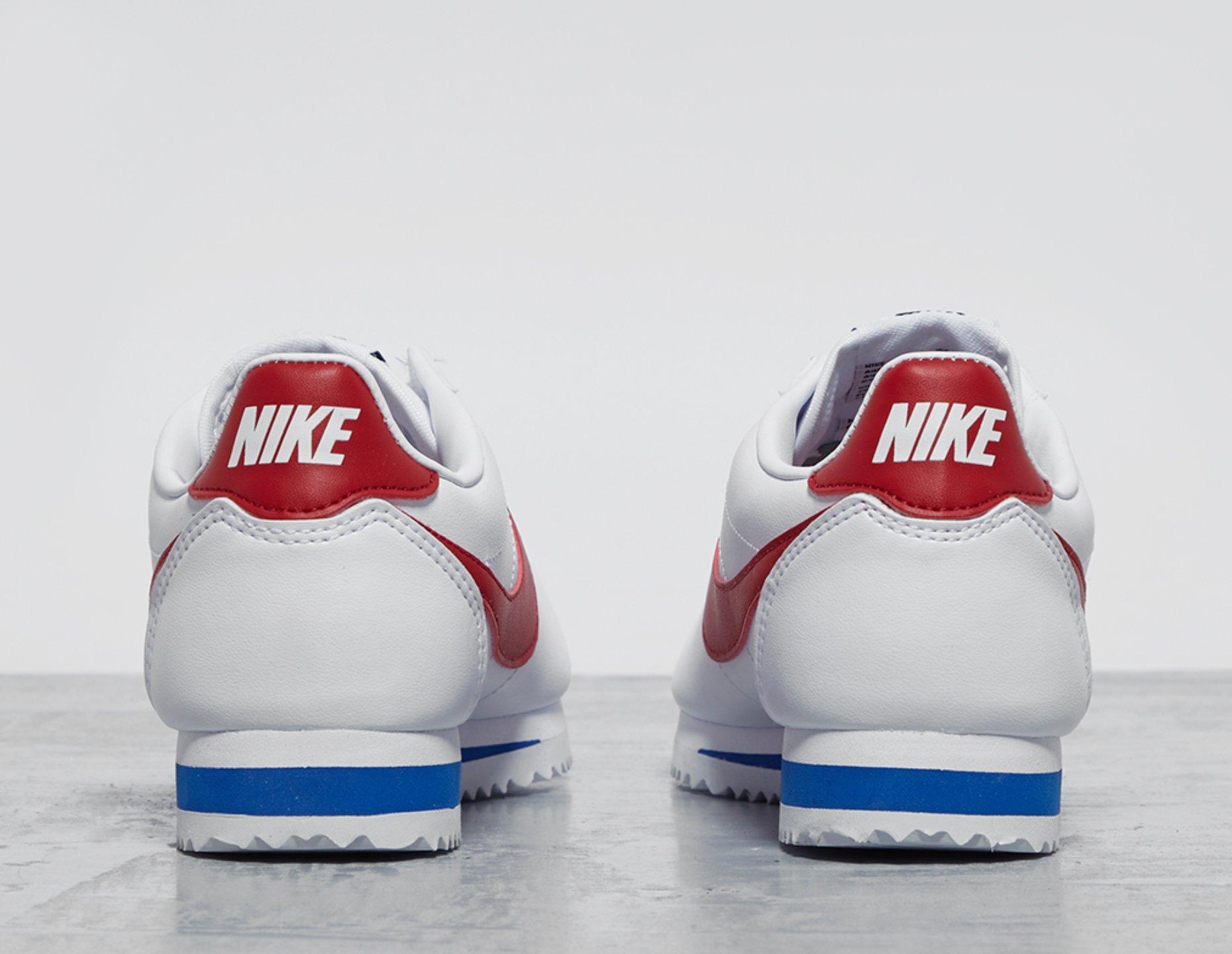 nike cortez womens white red blue