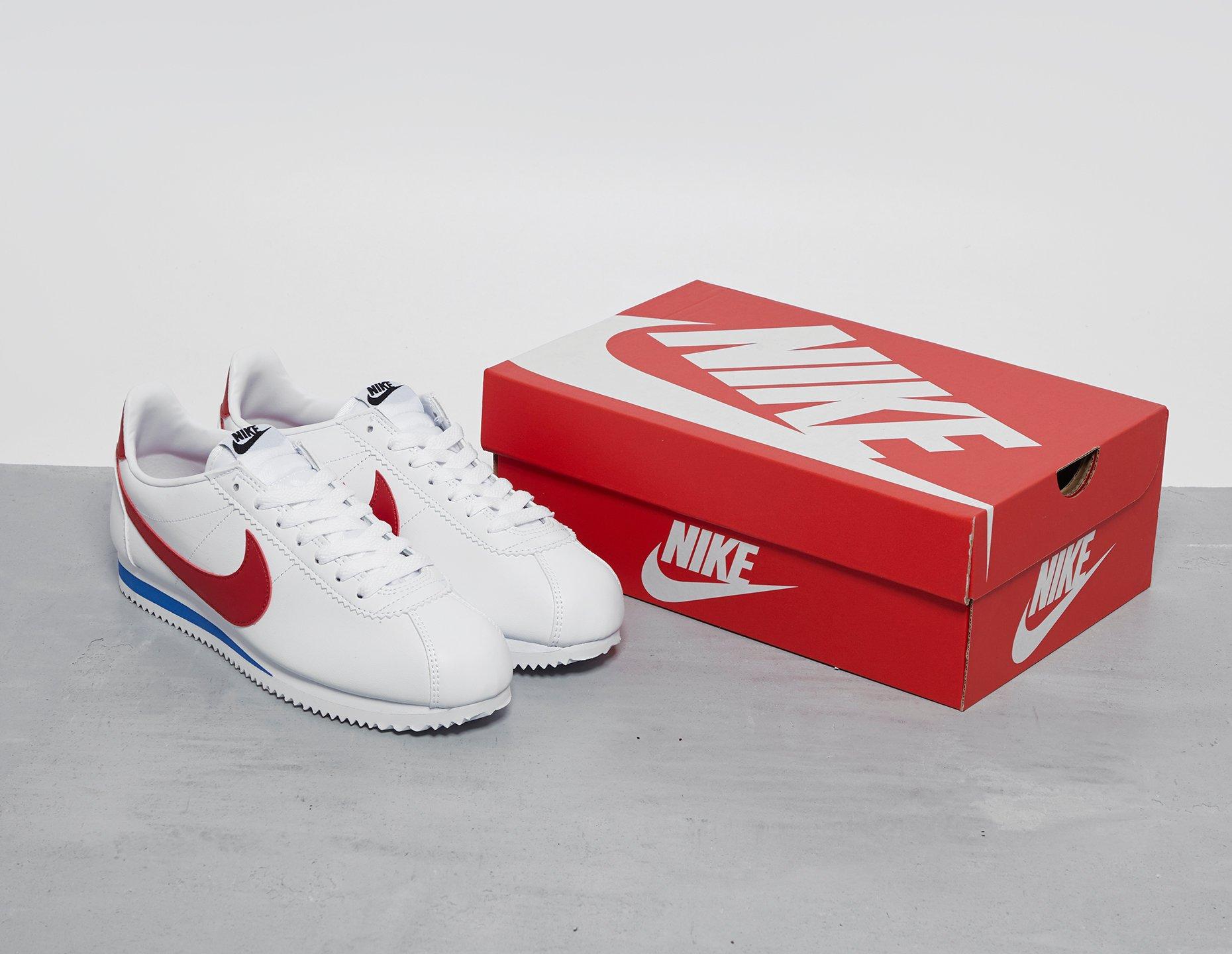 nike cortez womens white and red