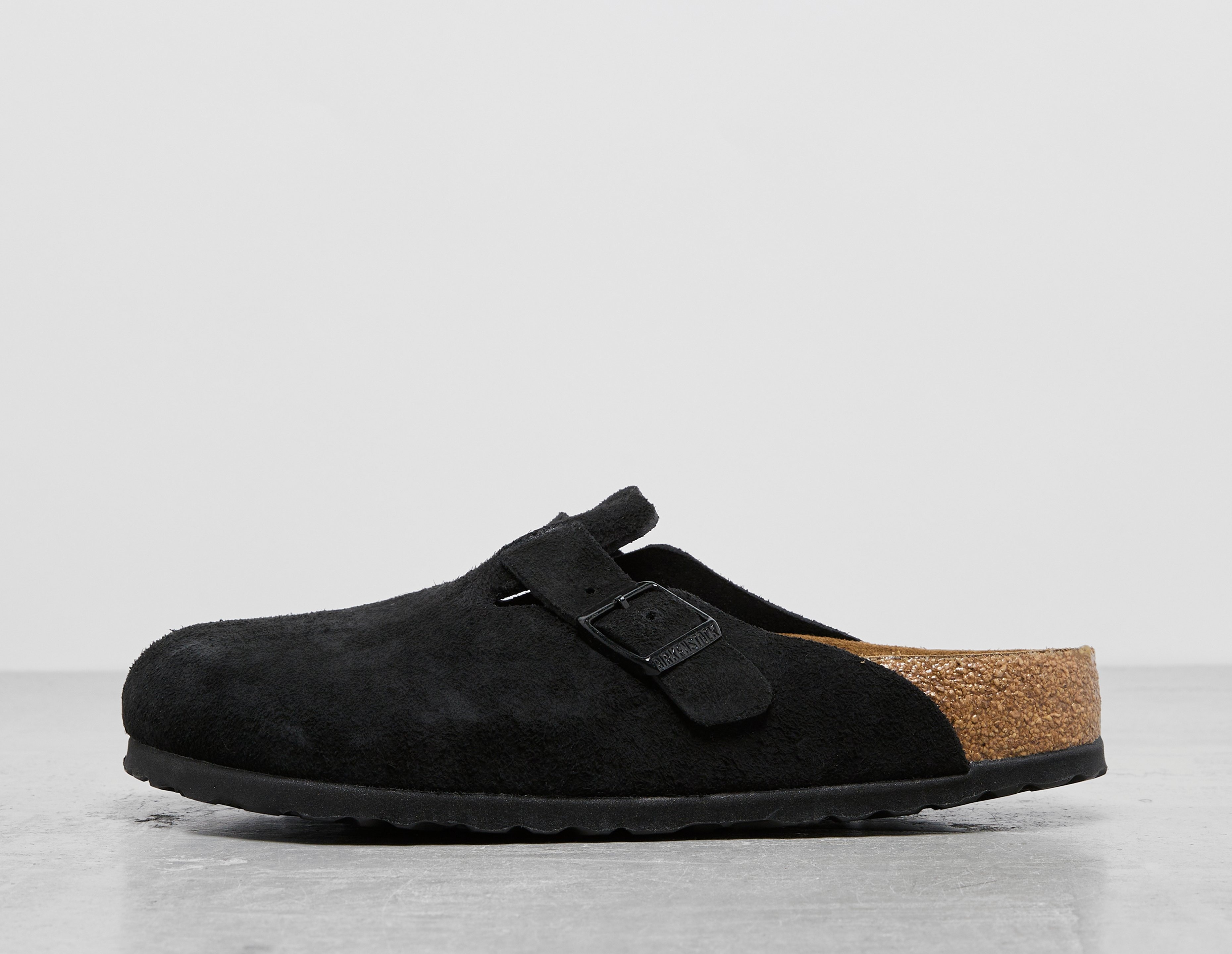 Birkenstock boston black suede on sale