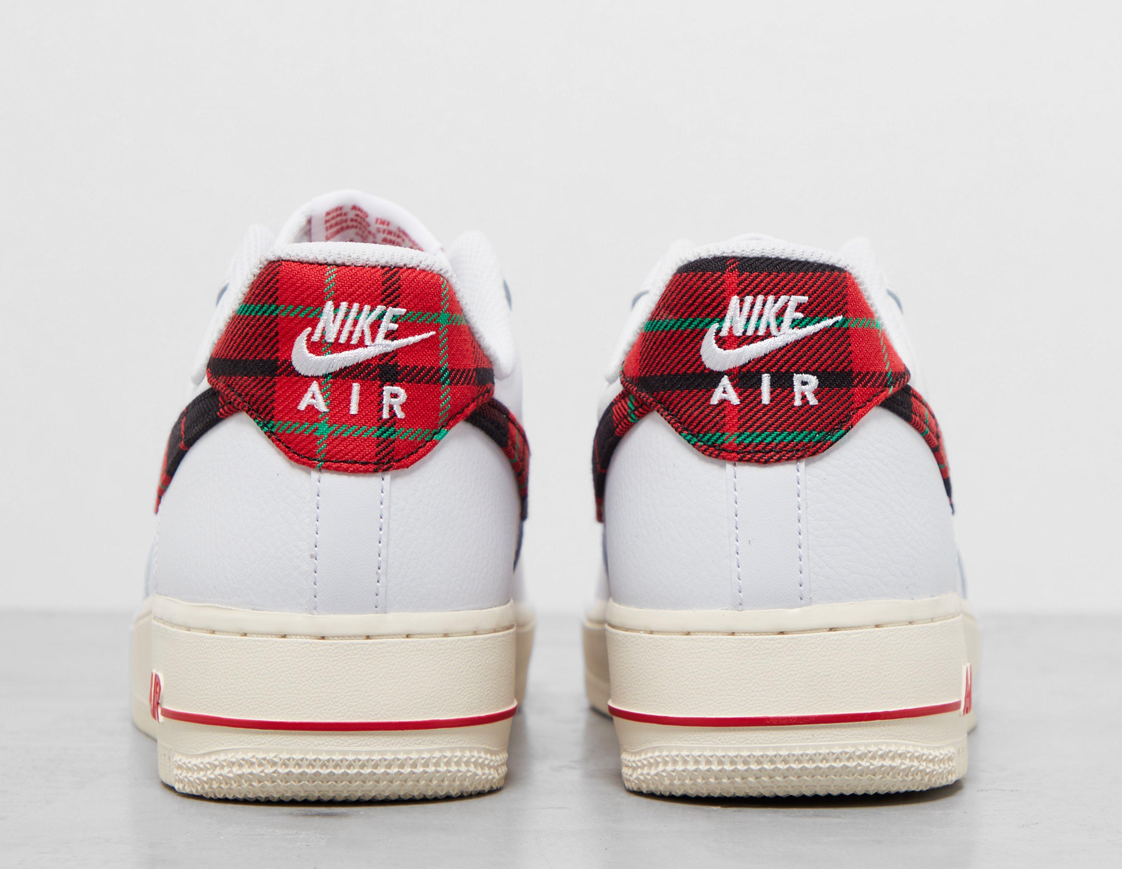 Nike Air Force 1 '07 LV8 Low Plaid Tartan White Red Green DV0789-100 sz 14  Men's