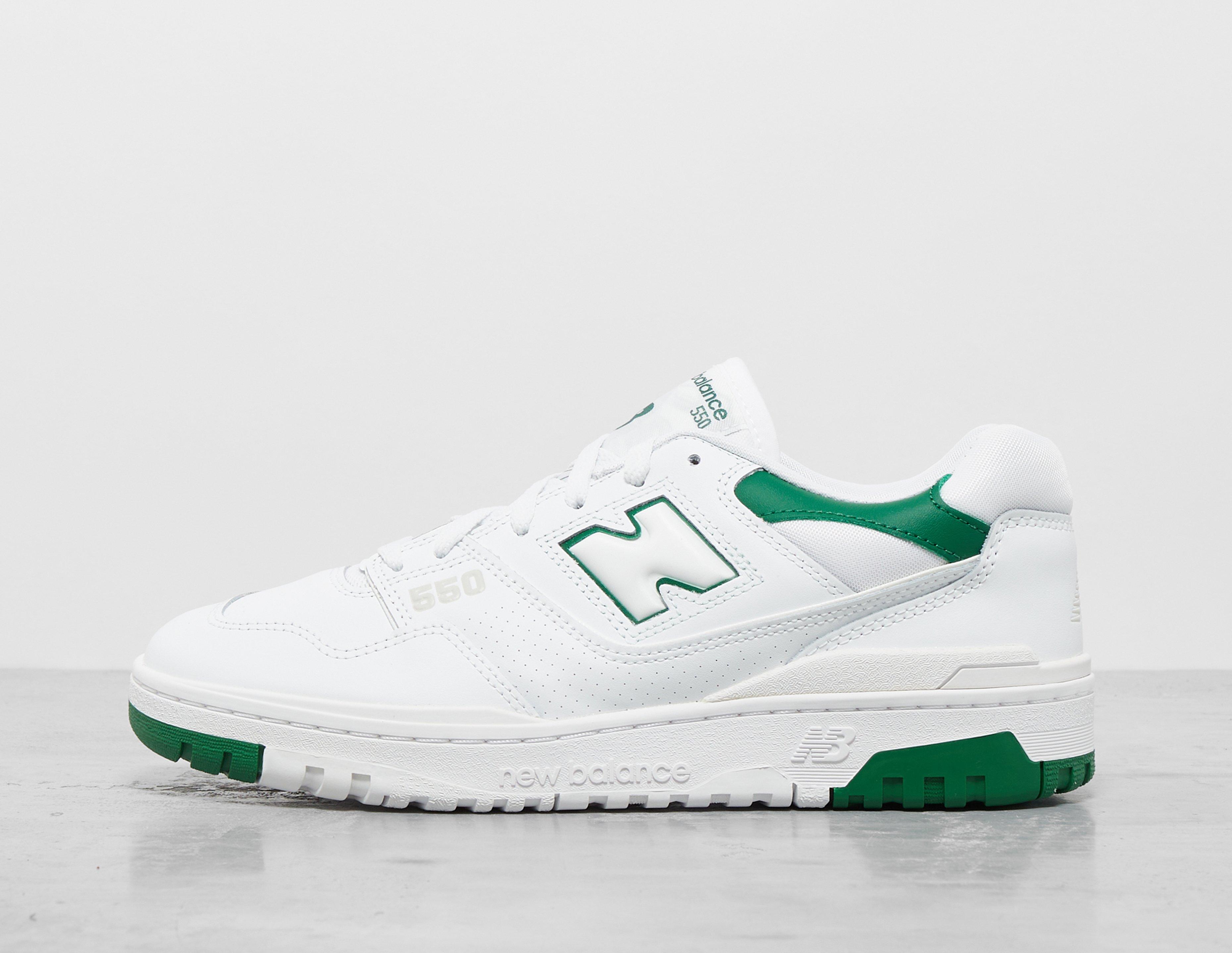 New Balance 550 sneakers in white and green