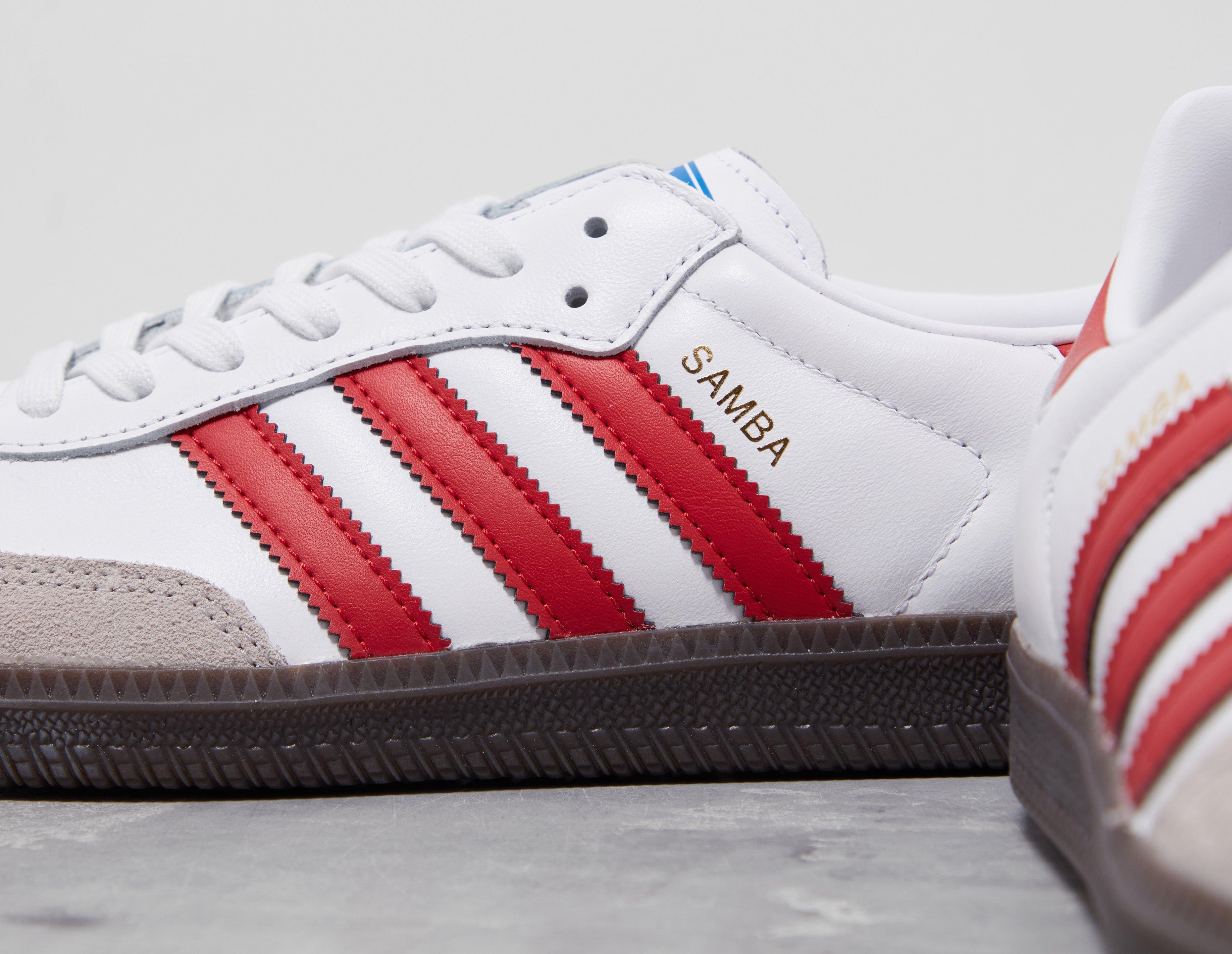 Adidas samba blanche et rouge best sale