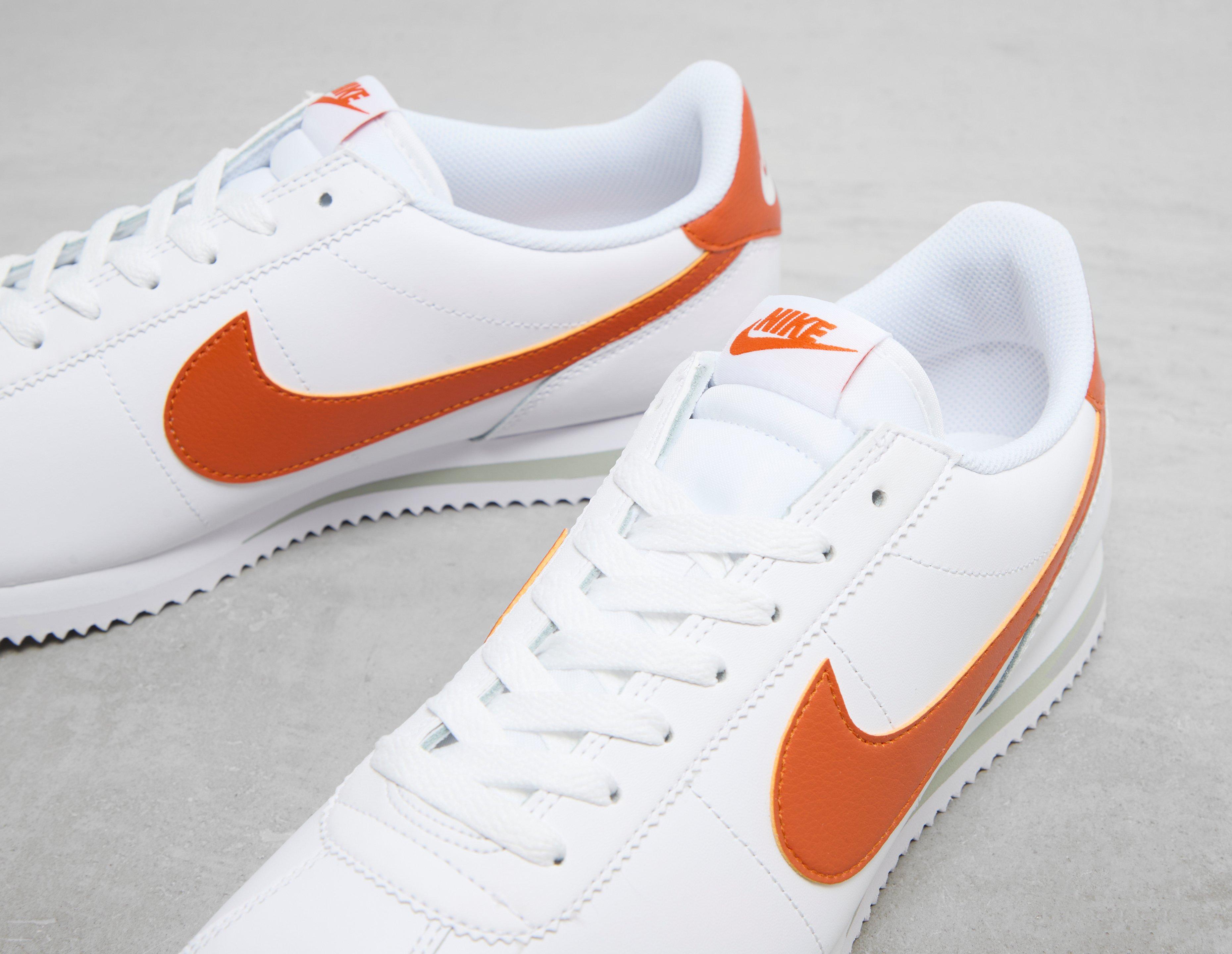 Nike cortez orange shop and white