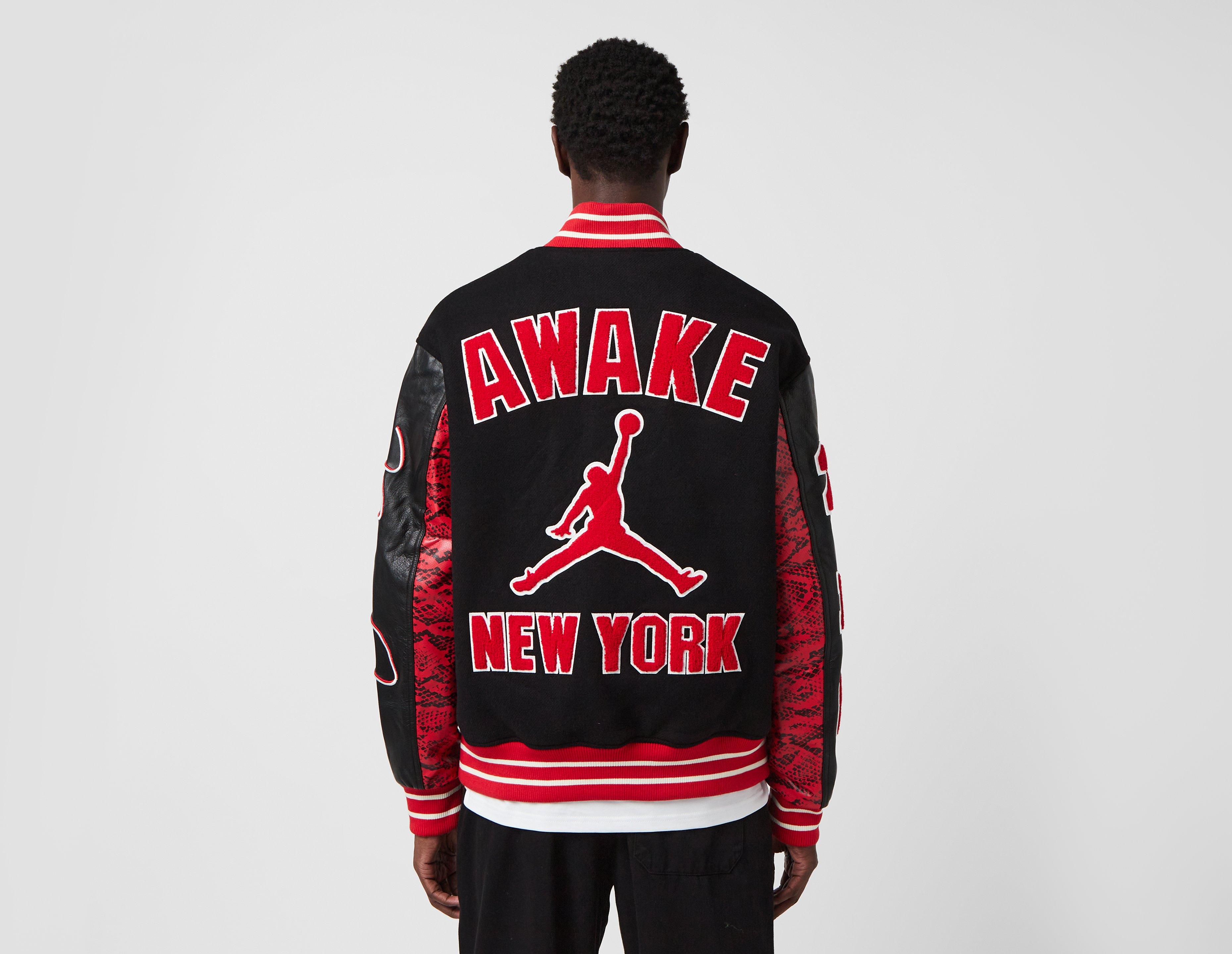Red and black varsity jacket with hood hotsell