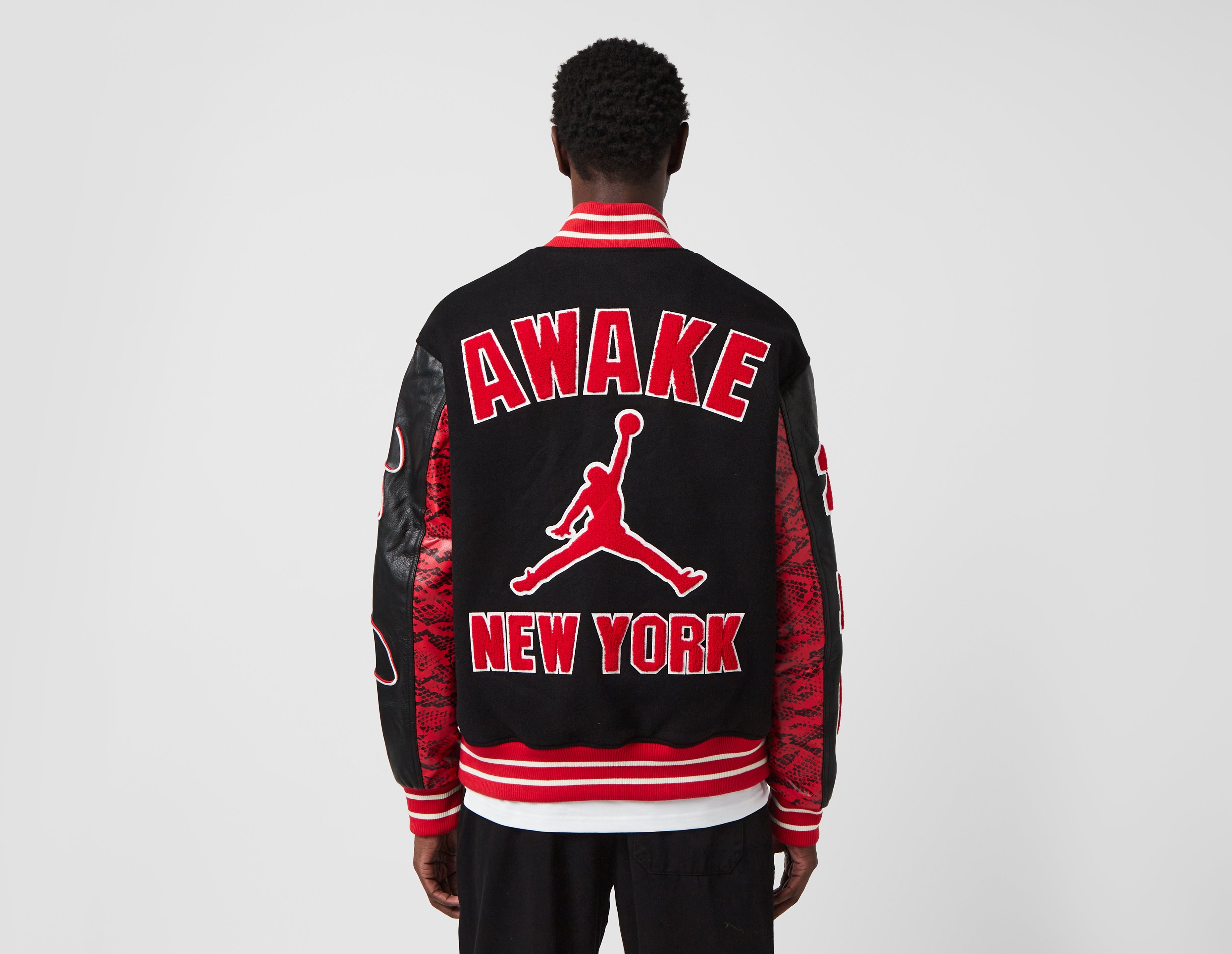 Black Jordan X Awake Ny Varsity Jacket 