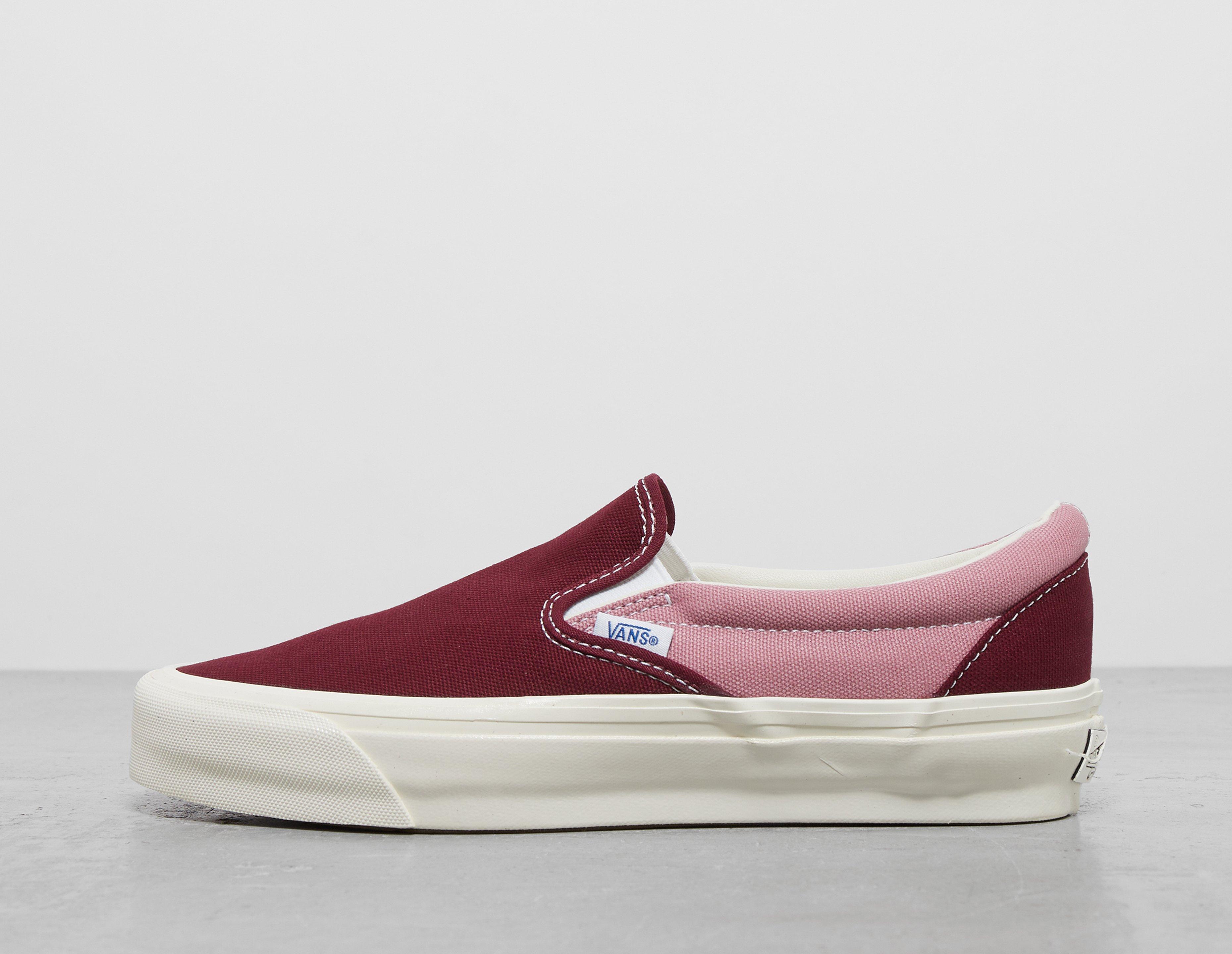 Womens red slip on vans sales