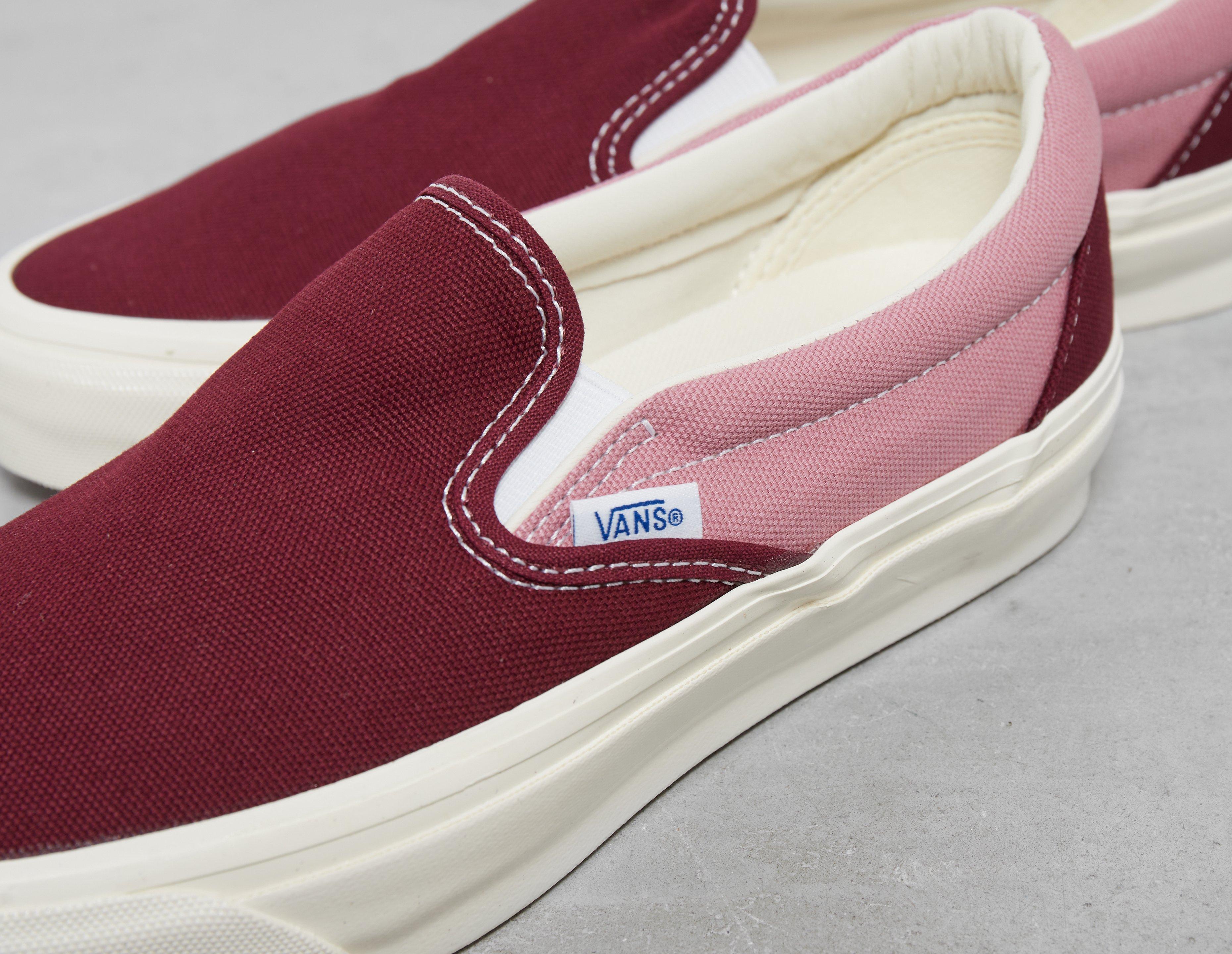 Plain red slip on vans best sale