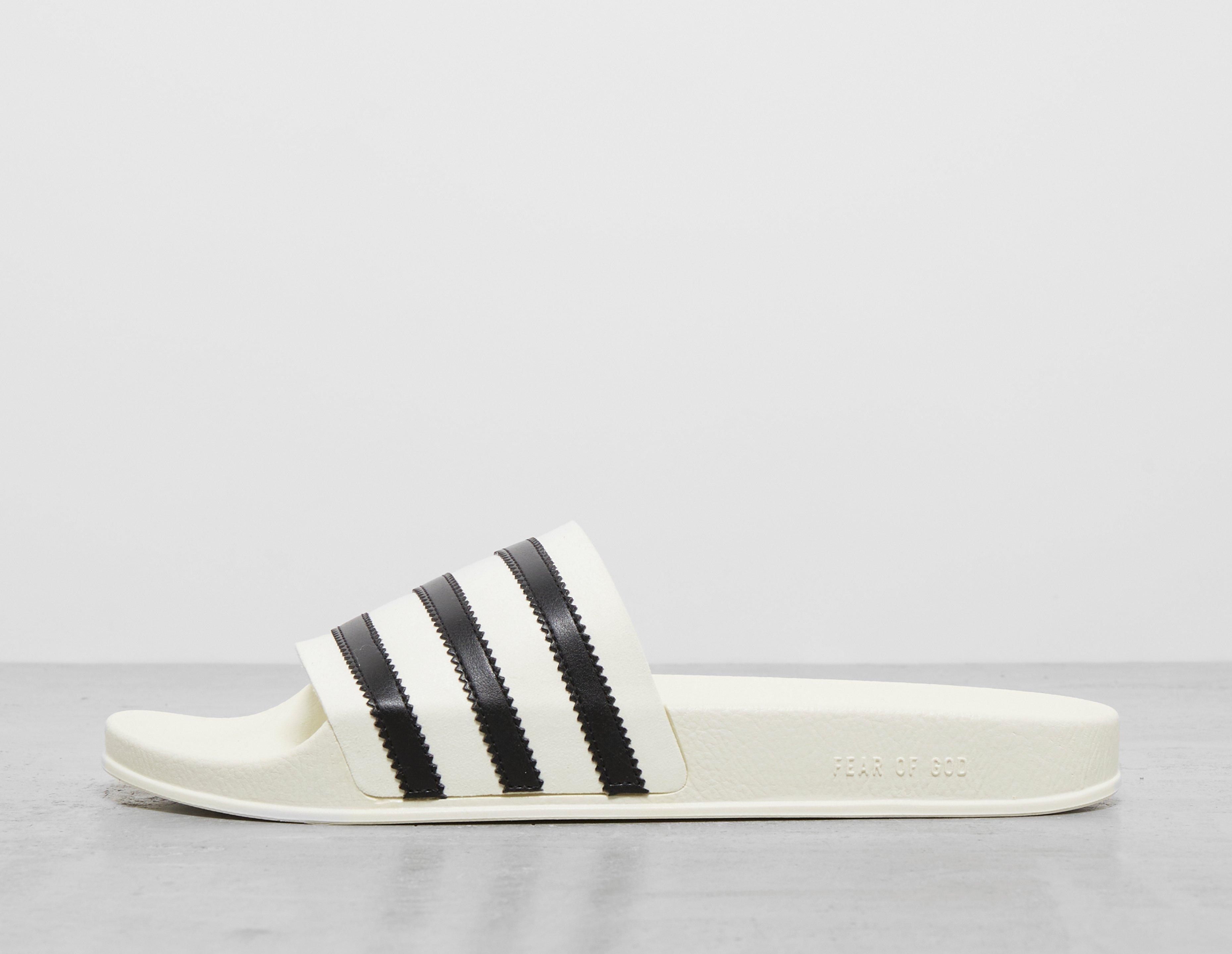 Adidas adilette slides white online