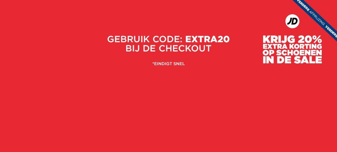JD Sports Kortingscode: 20% + 75% Korting bovenop de sale Aanbiedingen