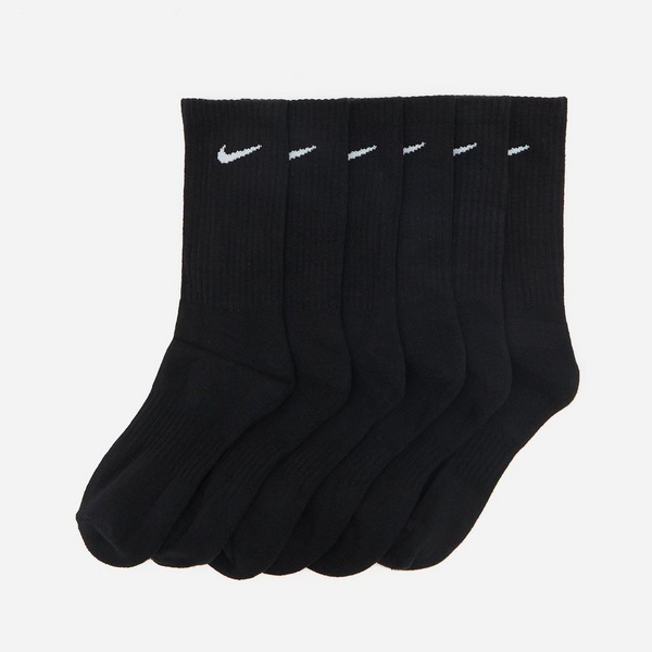 Black Nike 6-Pack Everyday Cushioned Training Crew Socks