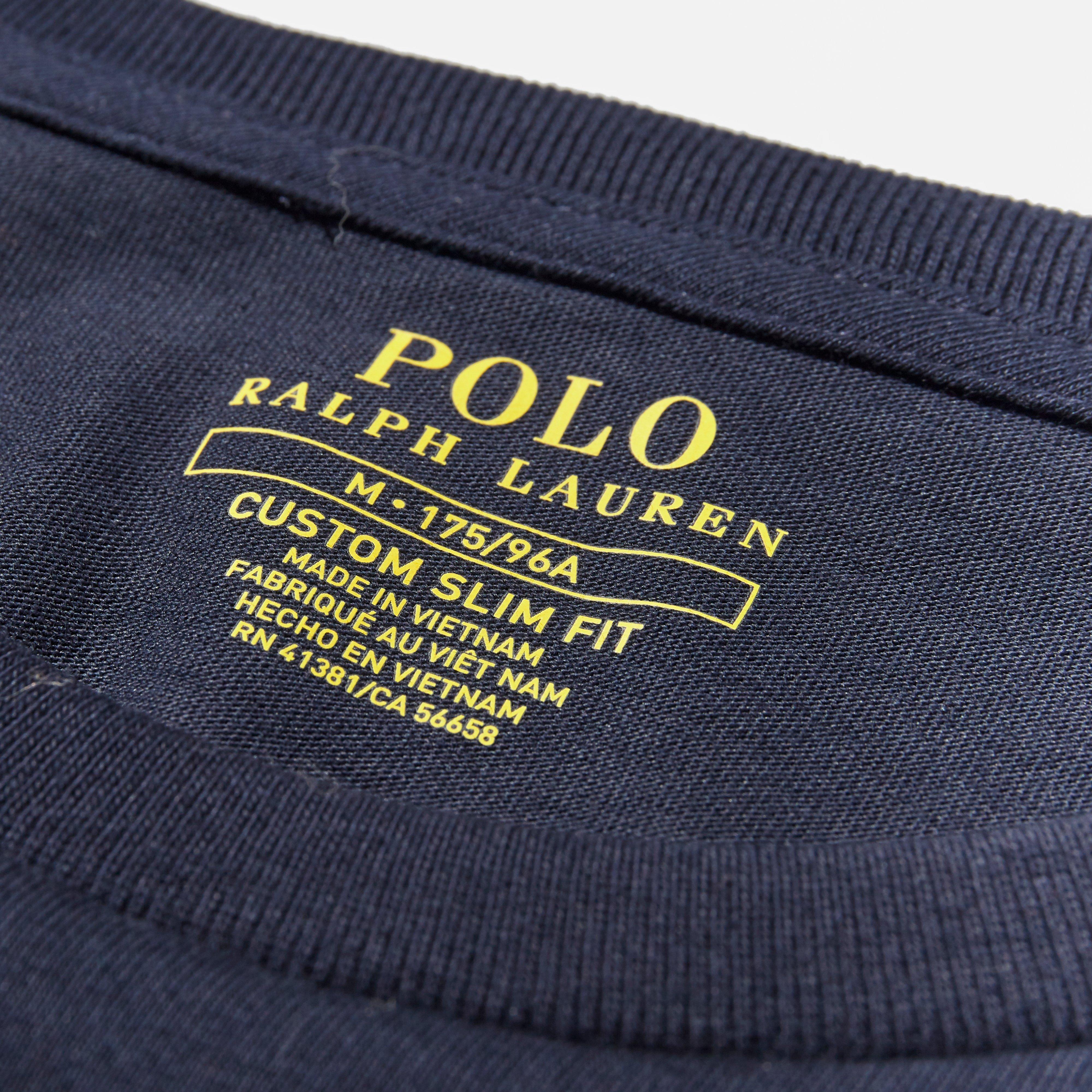 Navy Polo Ralph Lauren Crew Short Sleeve T Shirt Hip