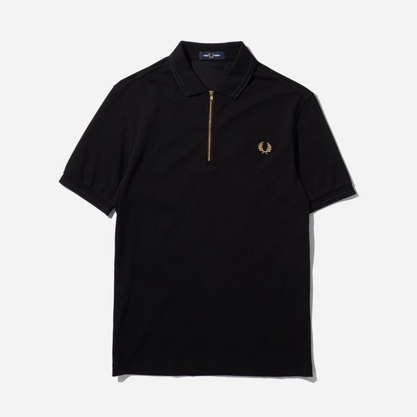 Fred Perry Zip Neck Short Sleeve Polo Shirt