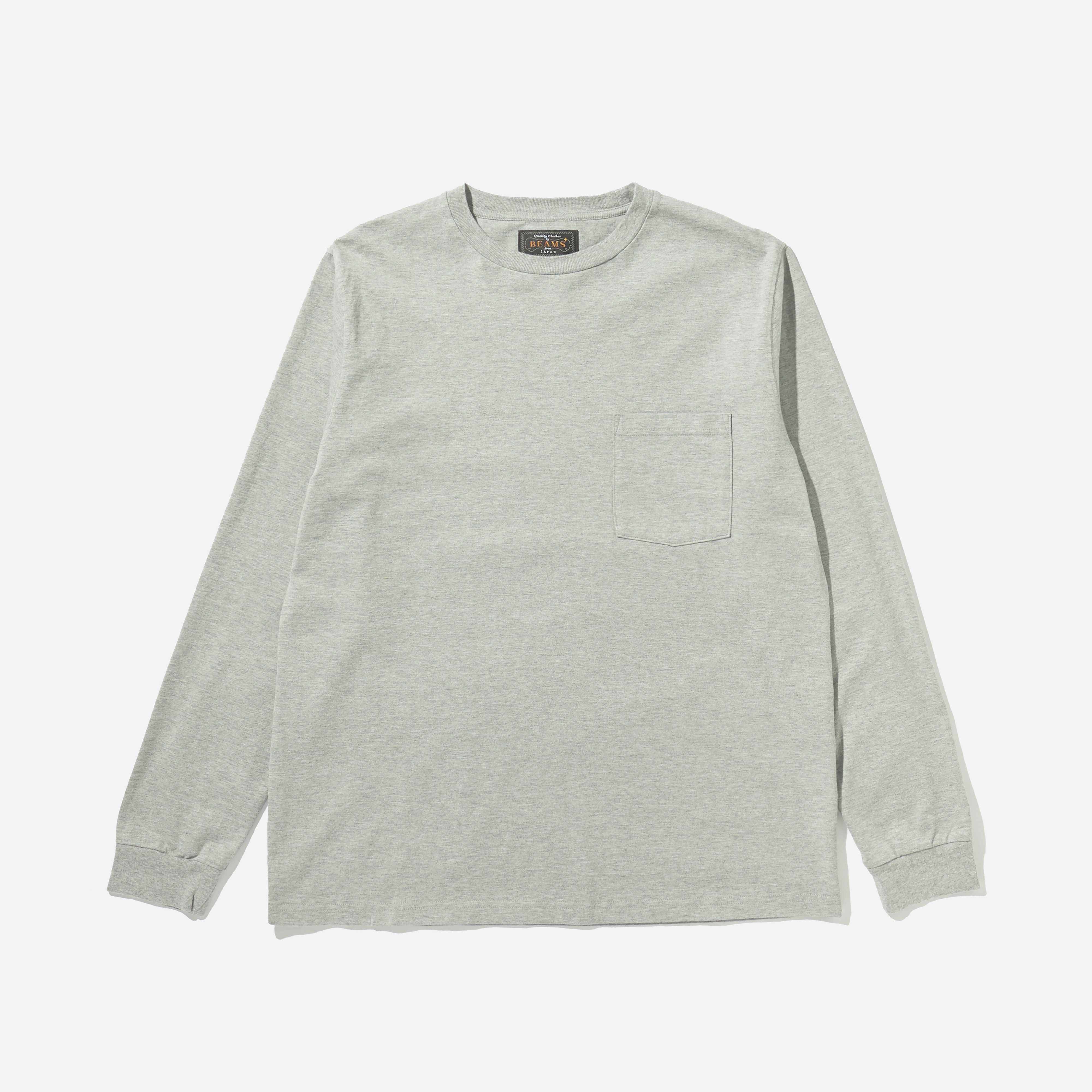 Grey Beams Plus Gym Long Sleeve Pocket T-Shirt | HIP