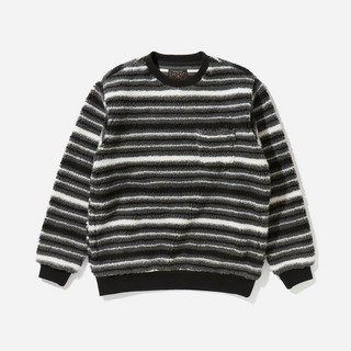 Beams Plus Stripe Fleece Crew Sweatshirt