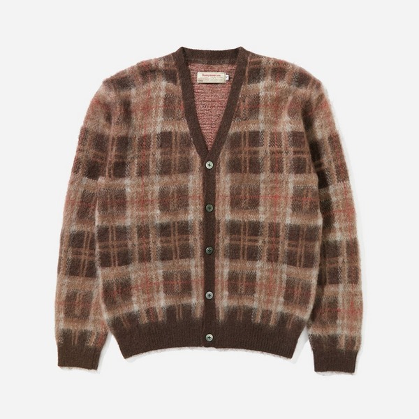 Anonymous Ism Mohair Plaid Cardigan