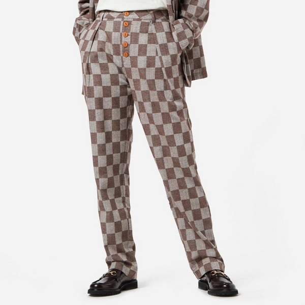 Brain Dead Checkered Pleated Trousers Women's