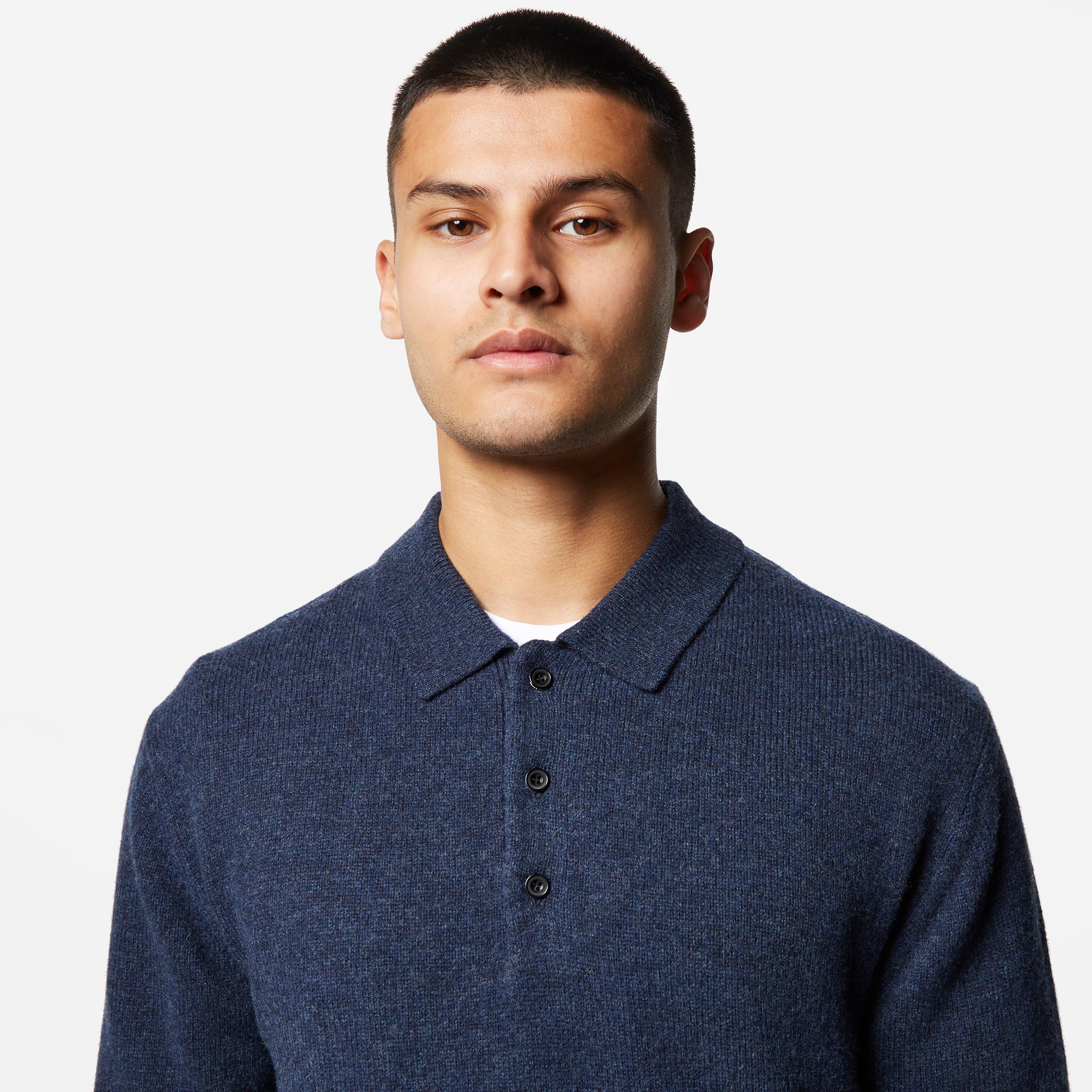 Beams Plus 9-Gauge Knit Polo Shirt