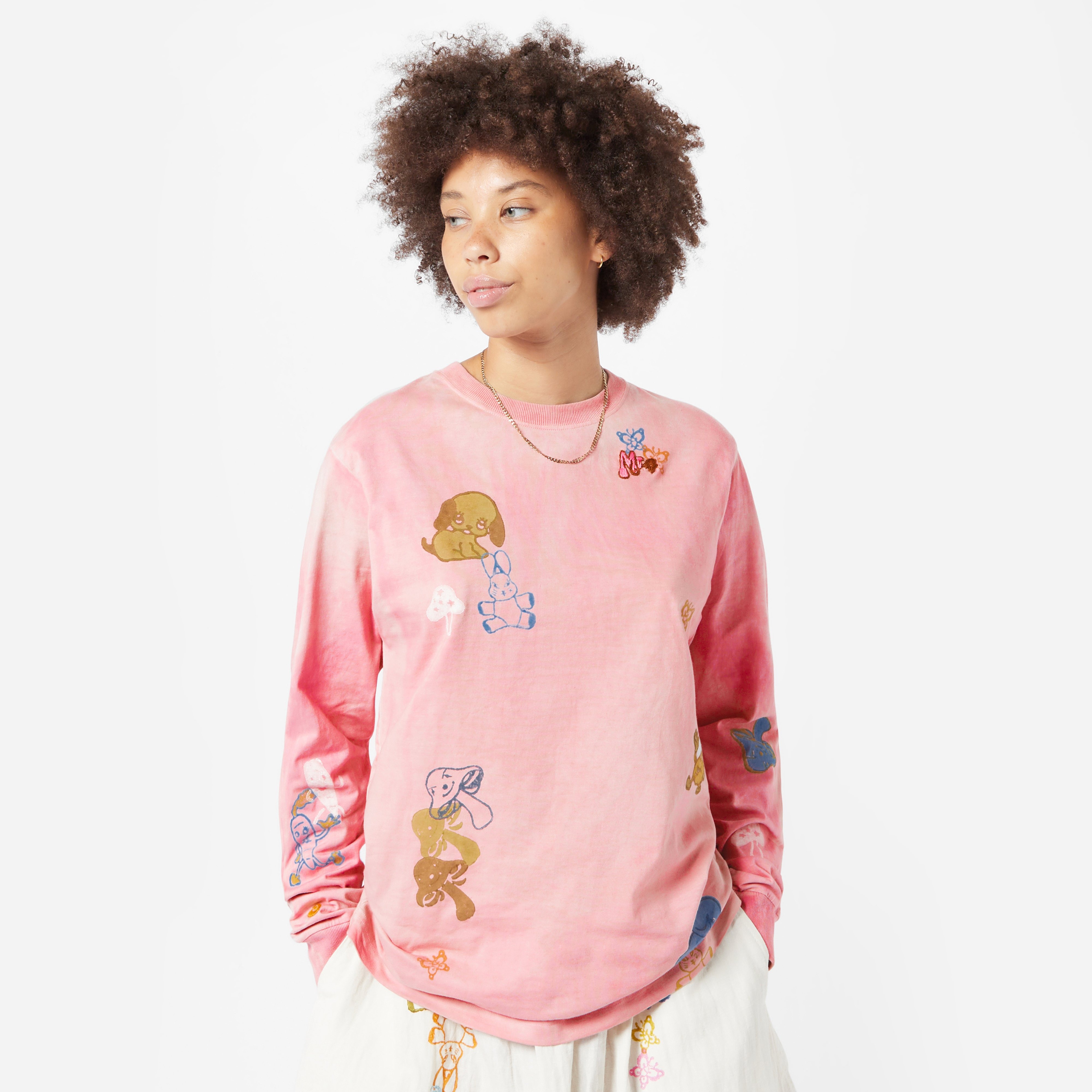 Pink Story mfg. Grateful Bunny Long Sleeve T-Shirt Women's | HIP