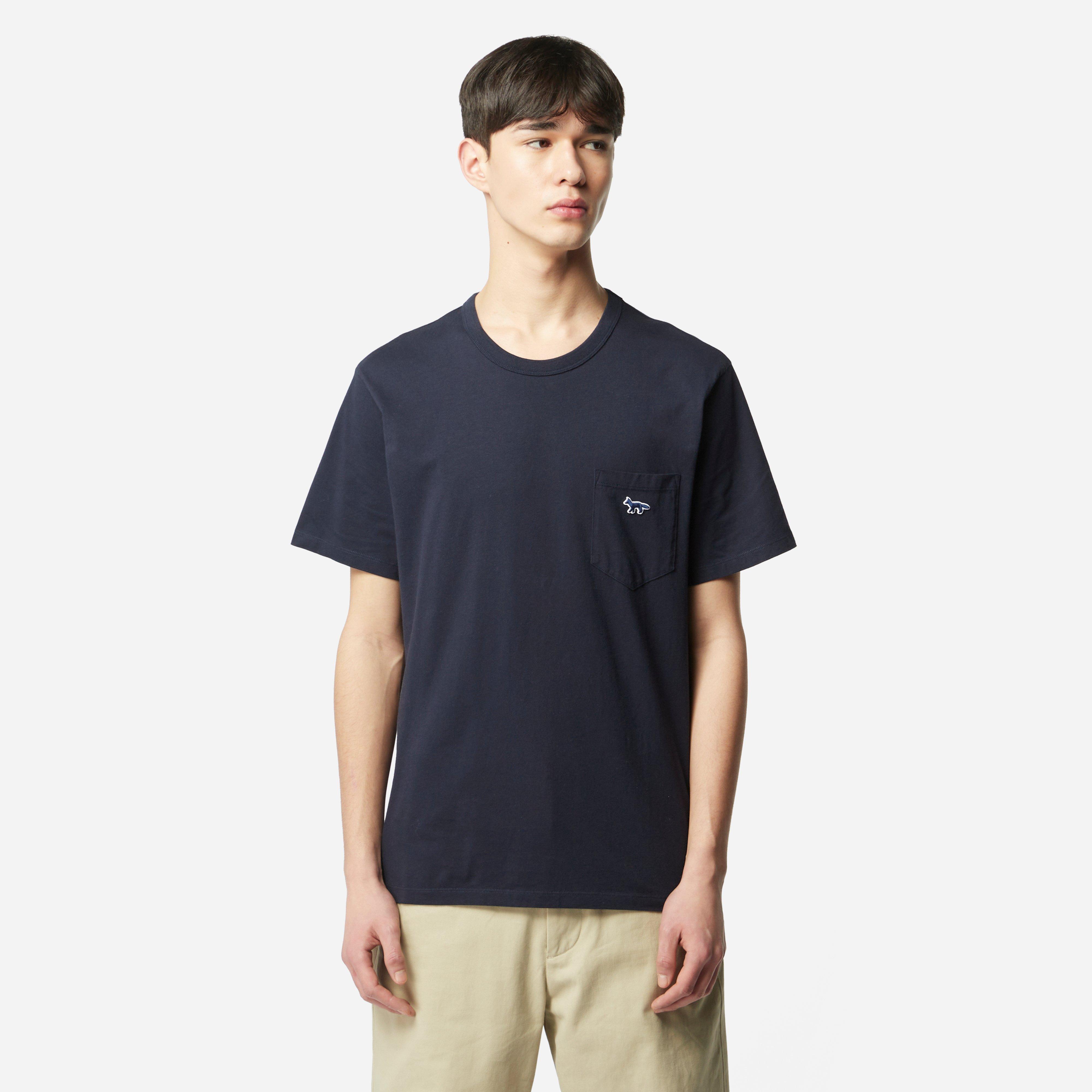 Navy Maison Kitsune Fox Patch Pocket T-Shirt | HIP