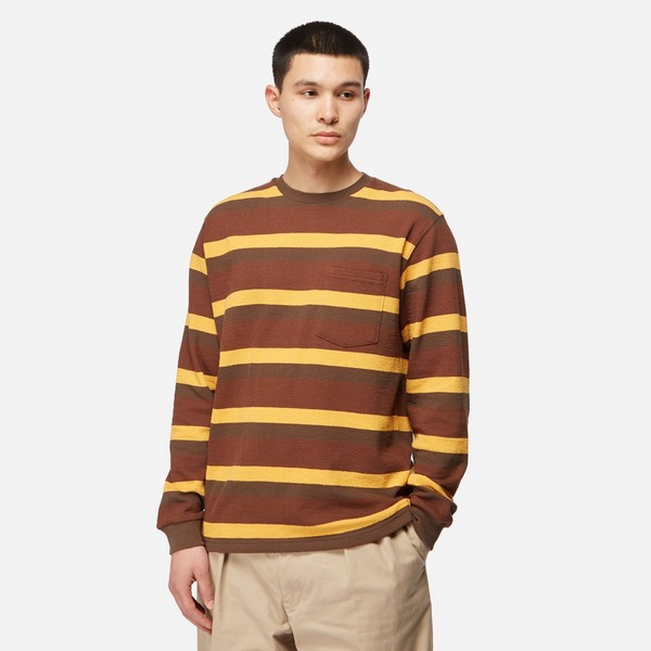 Beams Plus Long Sleeve Inlay Striped T-Shirt
