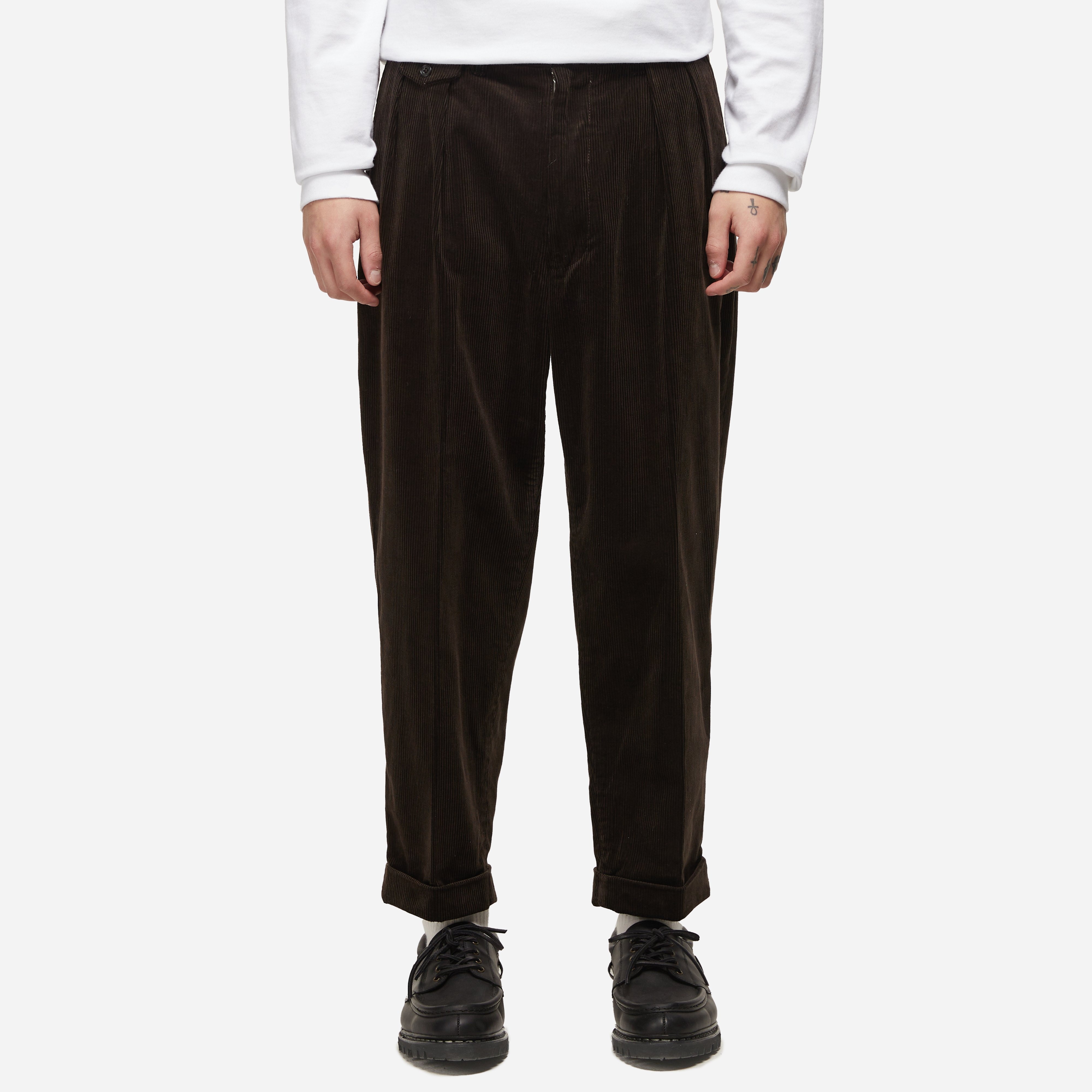 Brown Beams Plus Two-Pleat Corduroy Trousers | HIP