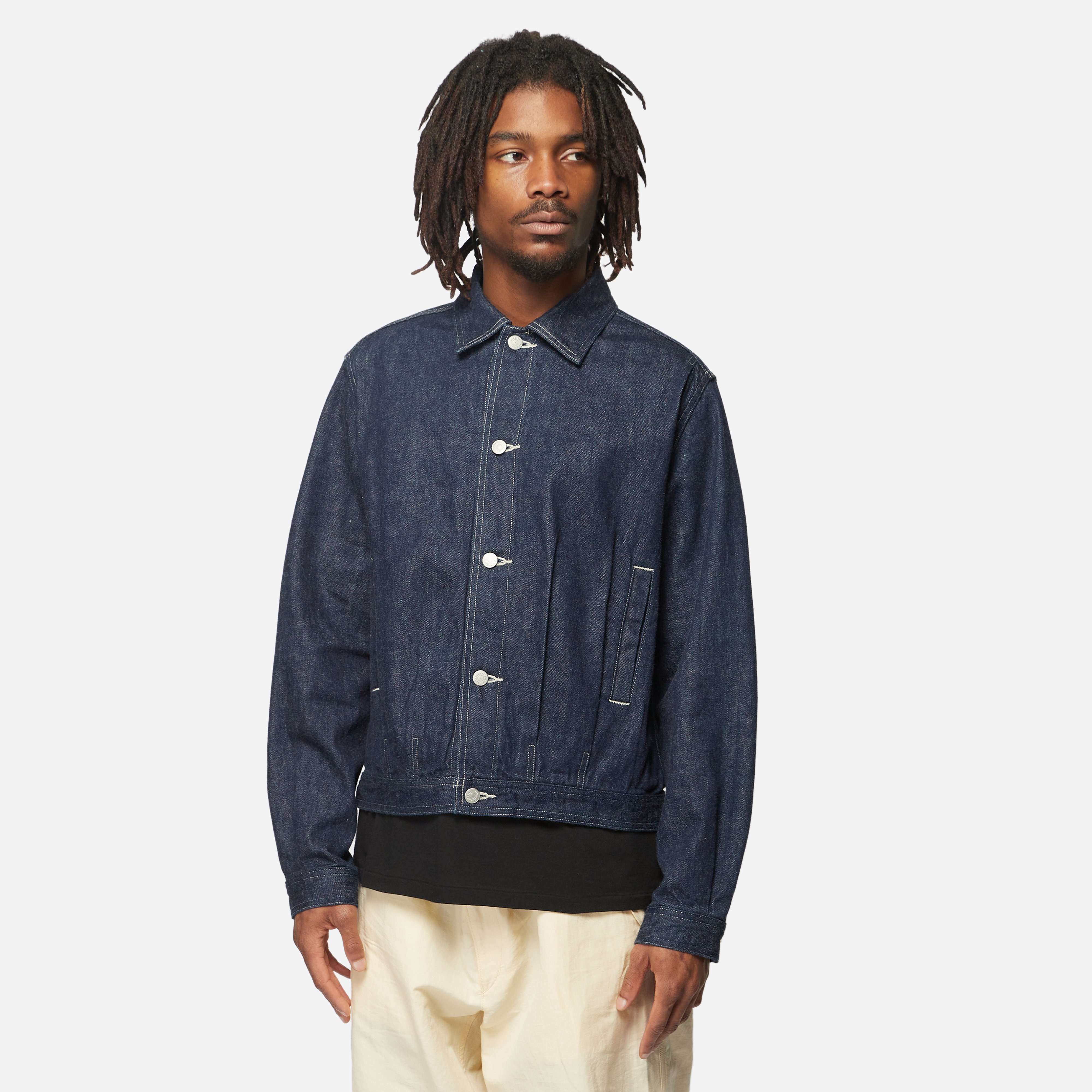 Navy Auralee Selvedge Light Denim Blouson Jacket | HIP