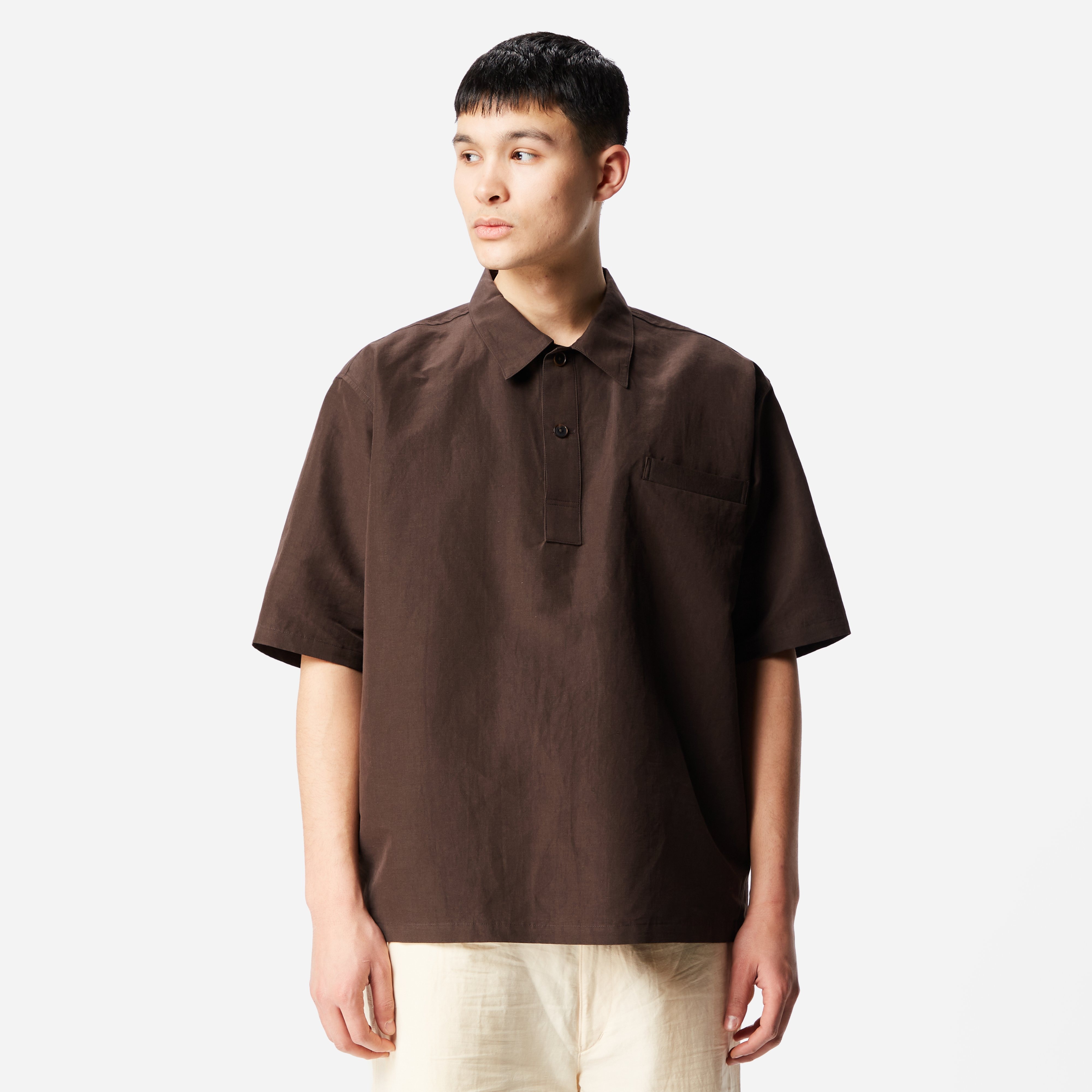 Brown Auralee Weather Half Sleeved Shirt | HIP