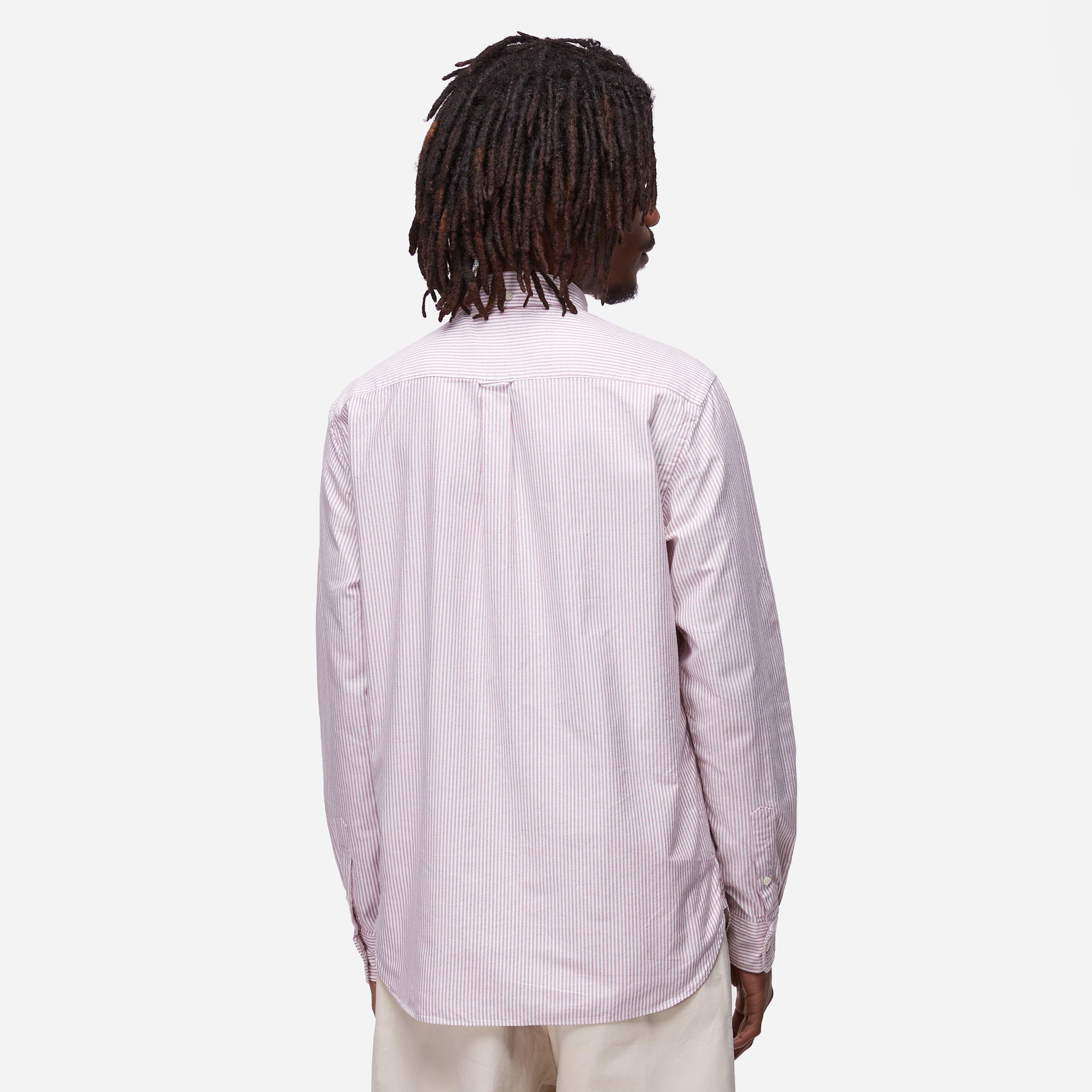 Beams Plus Button Down Striped Oxford Shirt