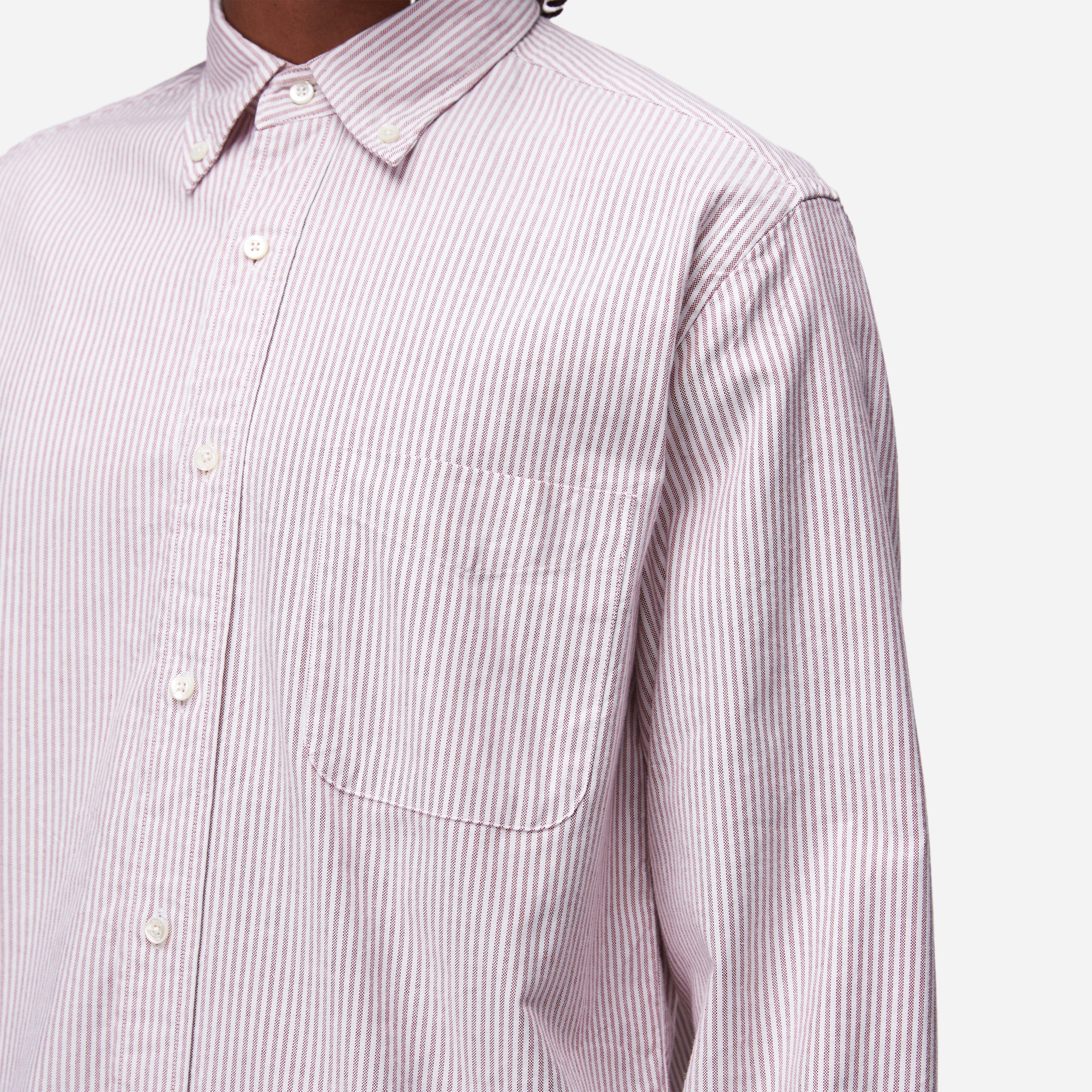 Beams Plus Button Down Striped Oxford Shirt