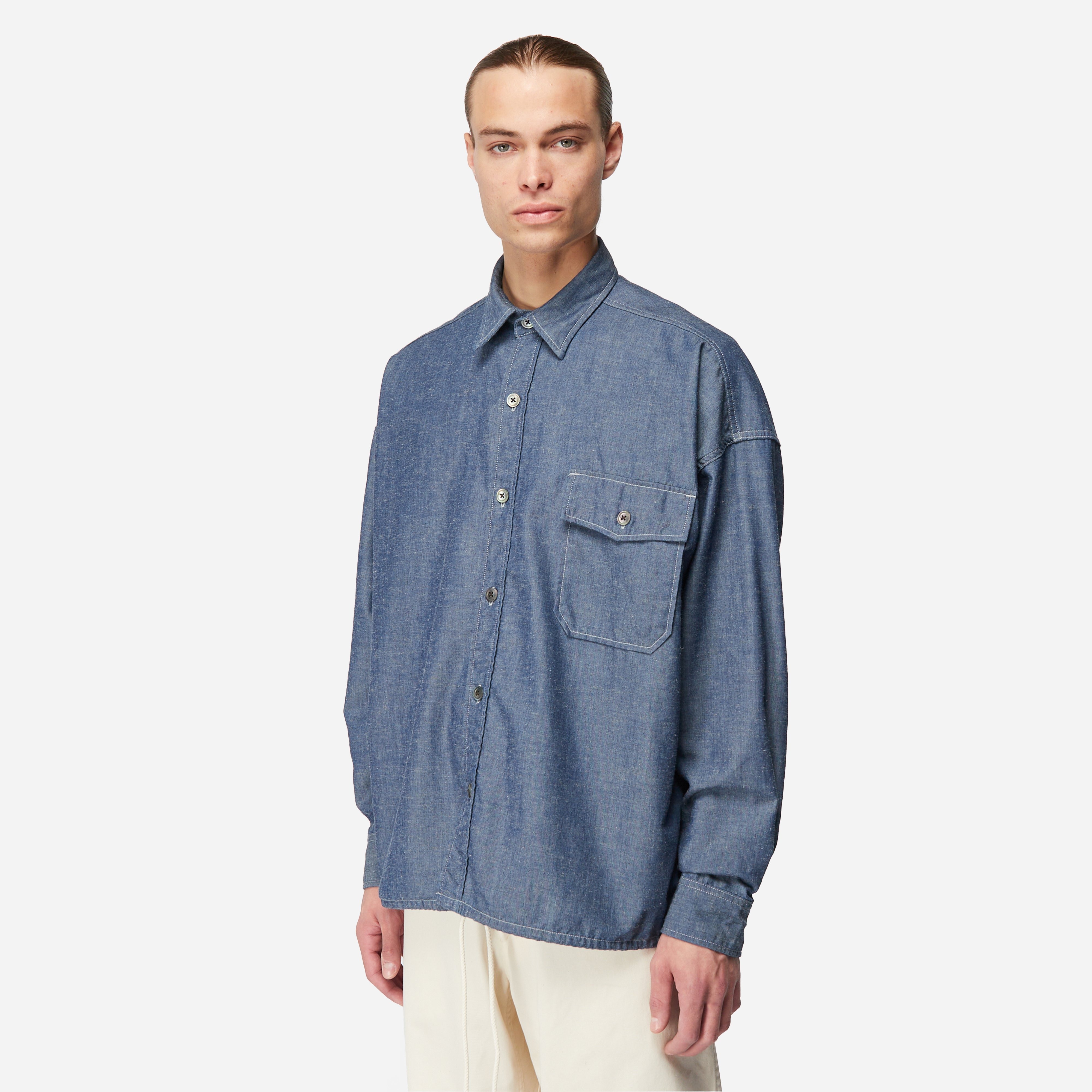 Blue Nanamica Chambray CPO Shirt Jacket | HIP