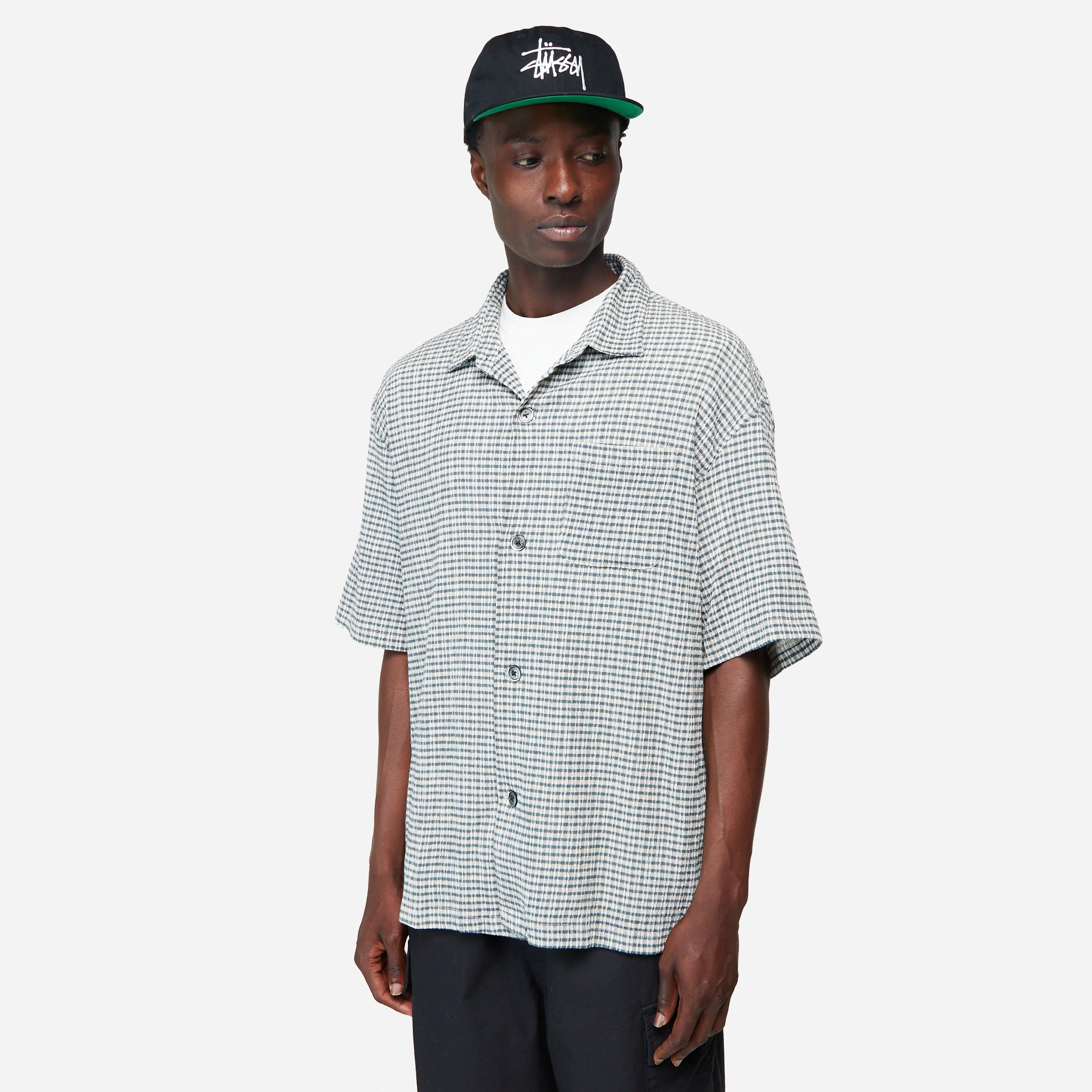 Green Stussy Wrinkly Gingham Shirt | HIP