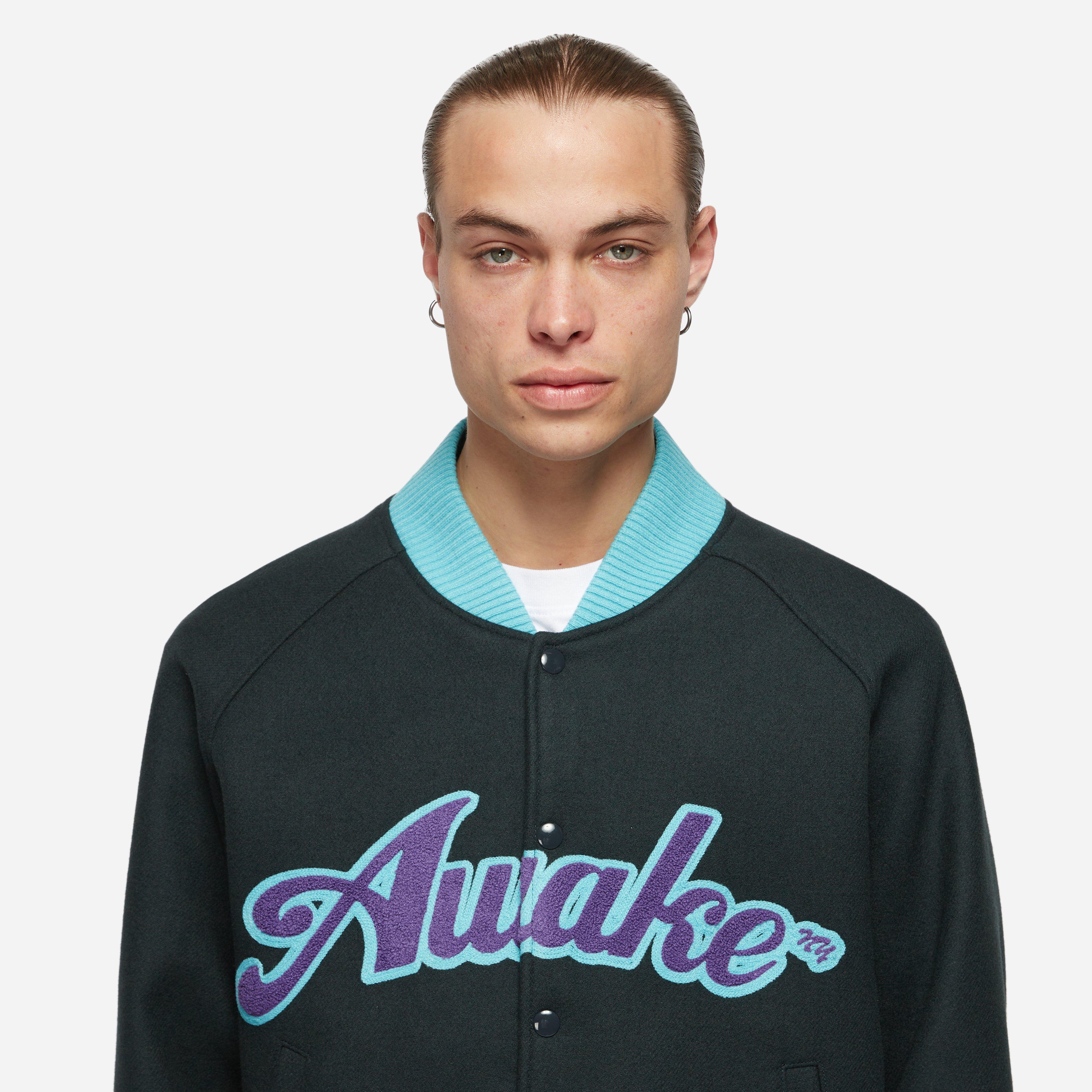 Awake NY Chenille Embroidered Logo Varsity Jacket