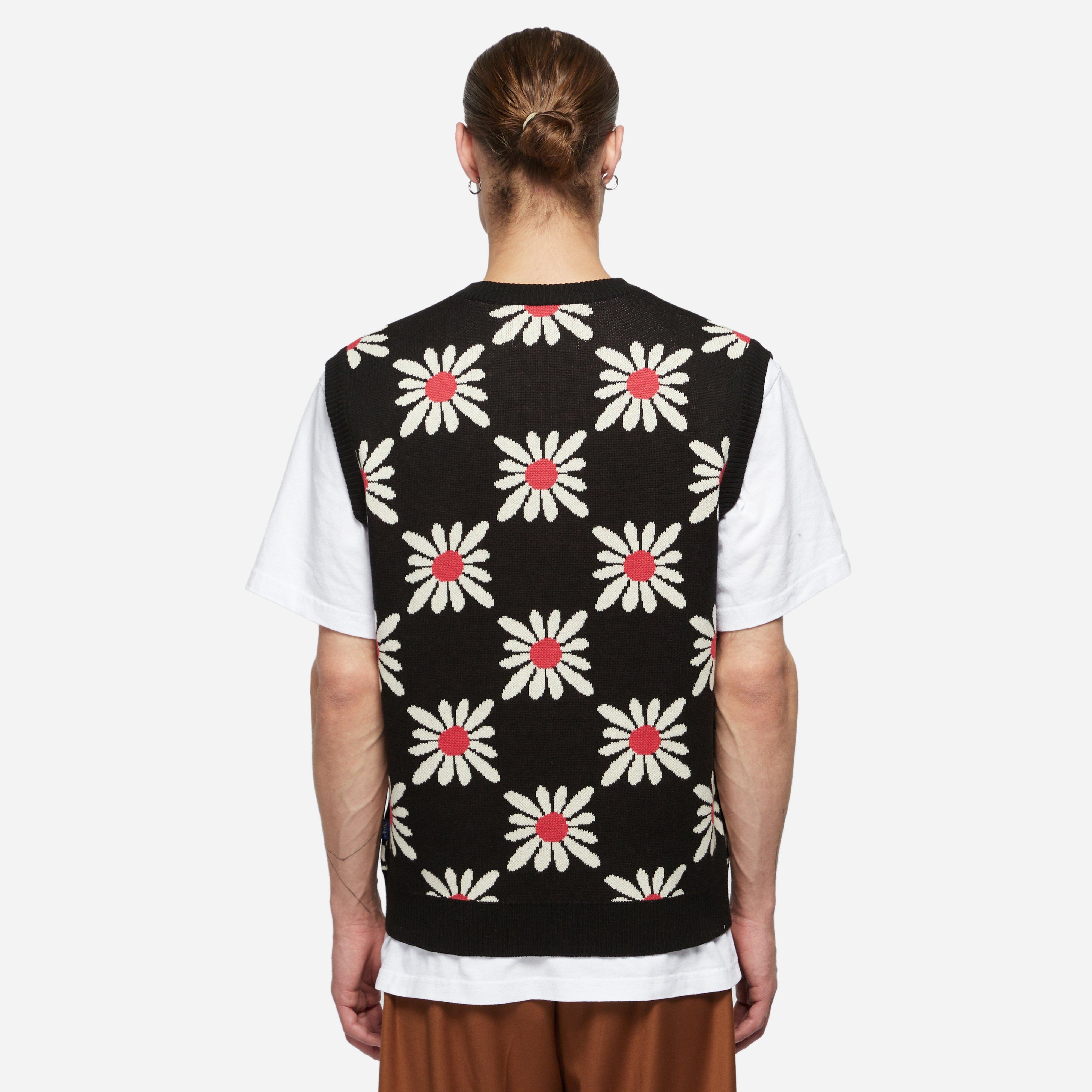 Awake NY Checkered Floral Sweater Vest