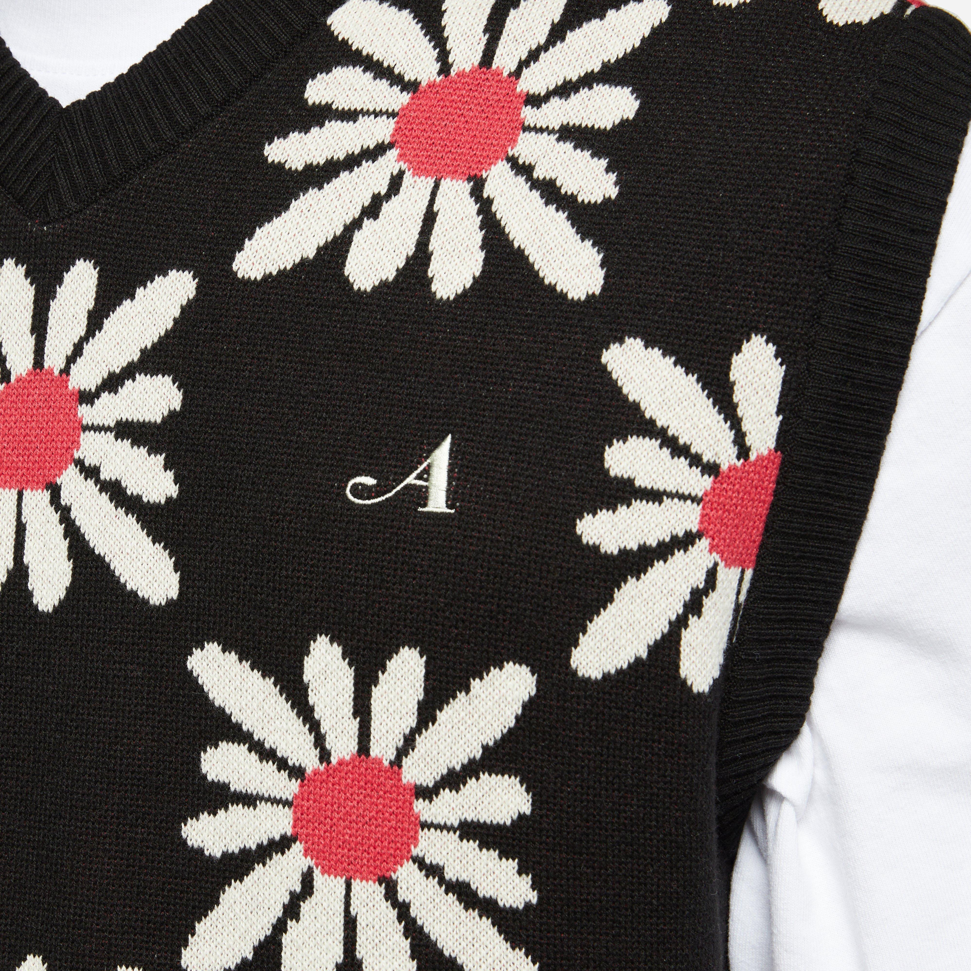 Awake NY Checkered Floral Sweater Vest