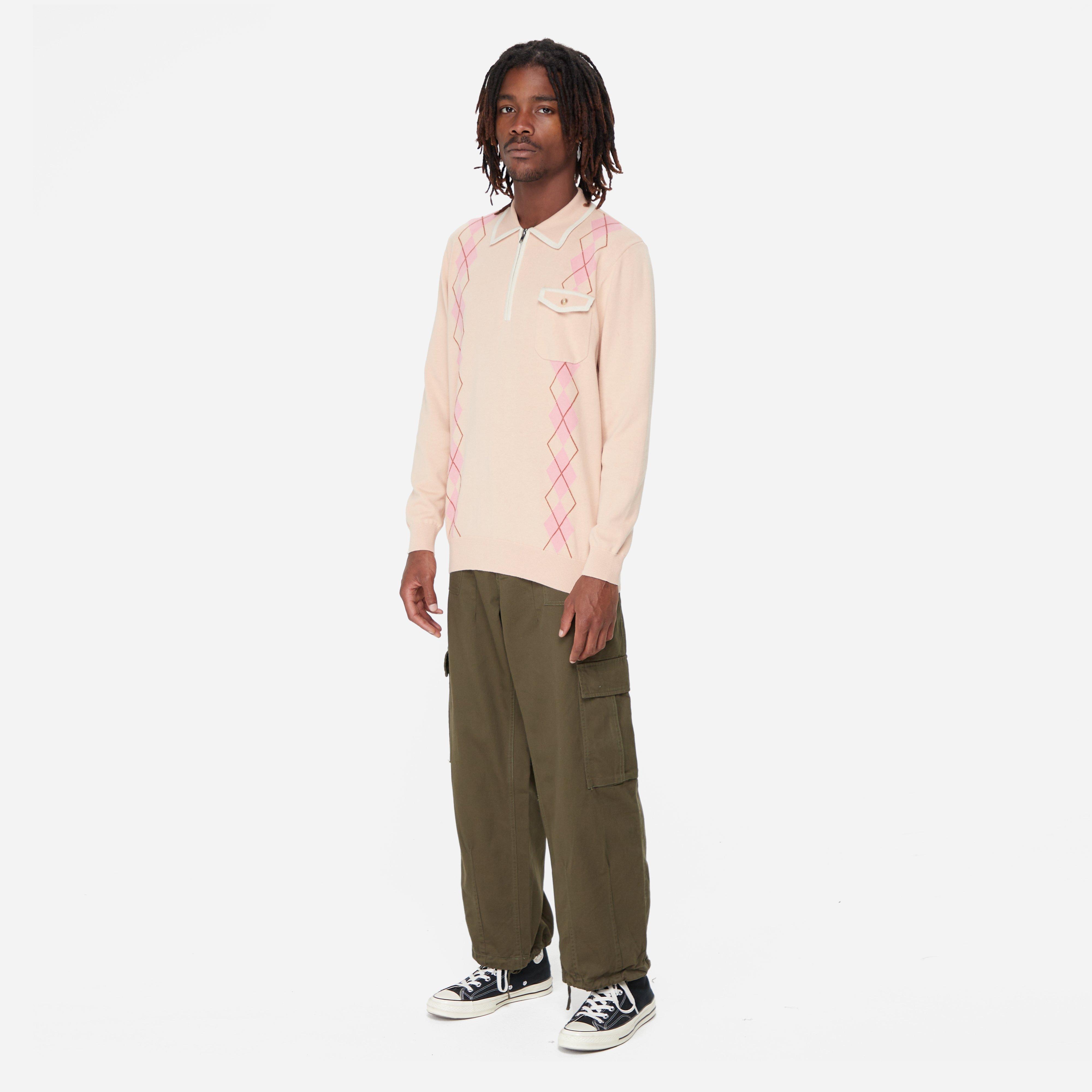 Checks Downtown Argyle Long Sleeve Polo Shirt