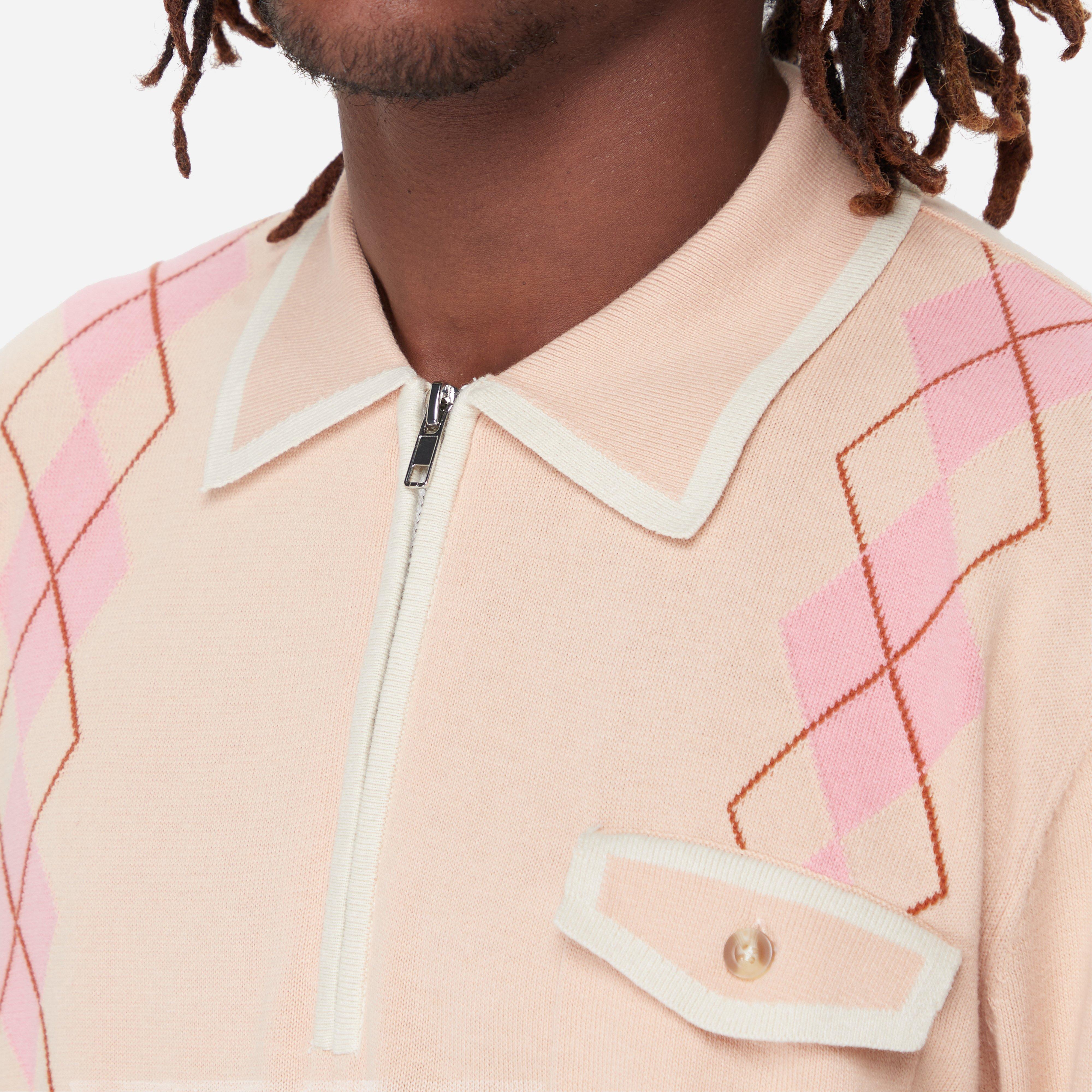 Checks Downtown Argyle Long Sleeve Polo Shirt